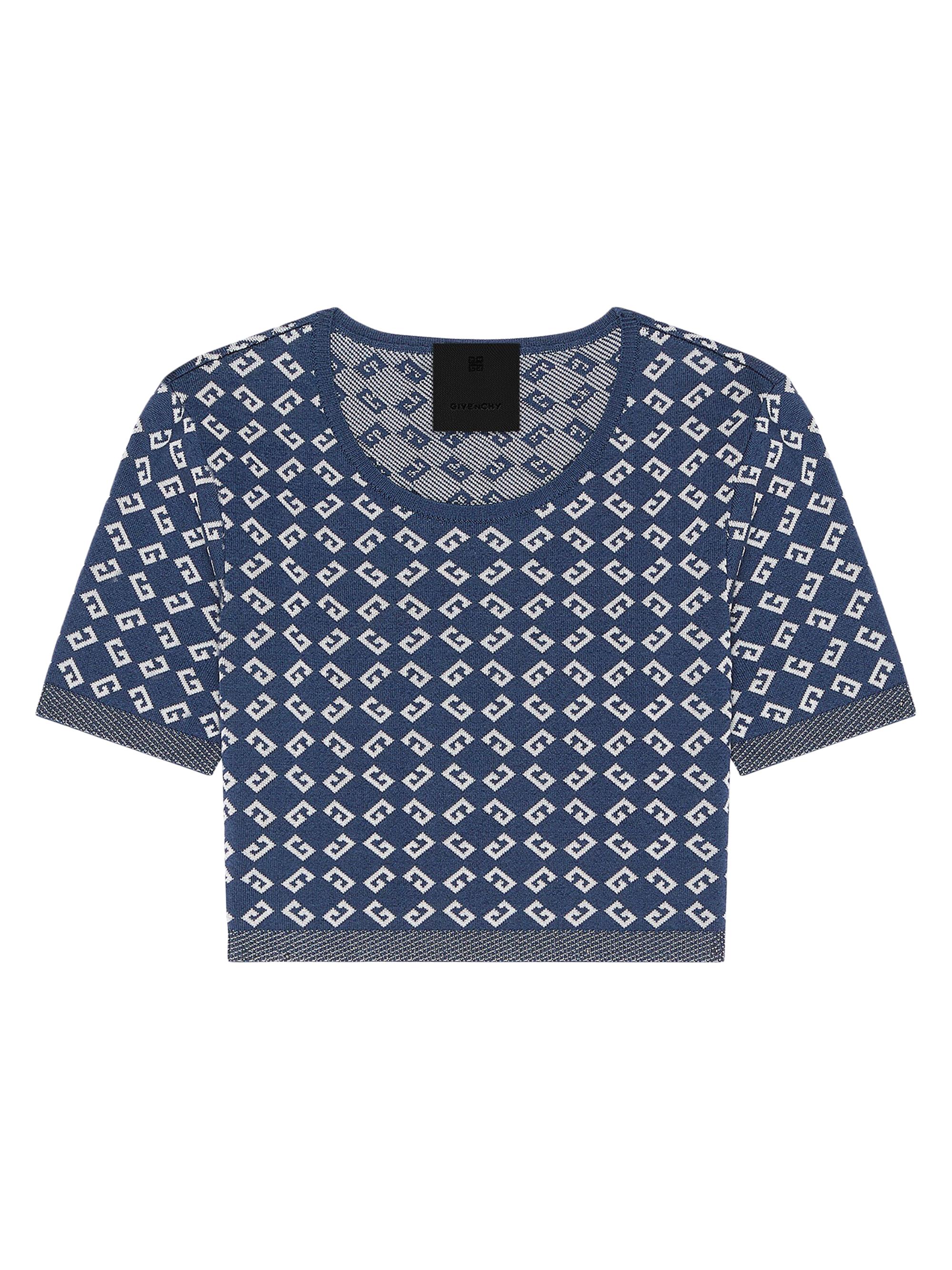 Givenchy Women's Cropped Sweater in Monogram - Denim Blue