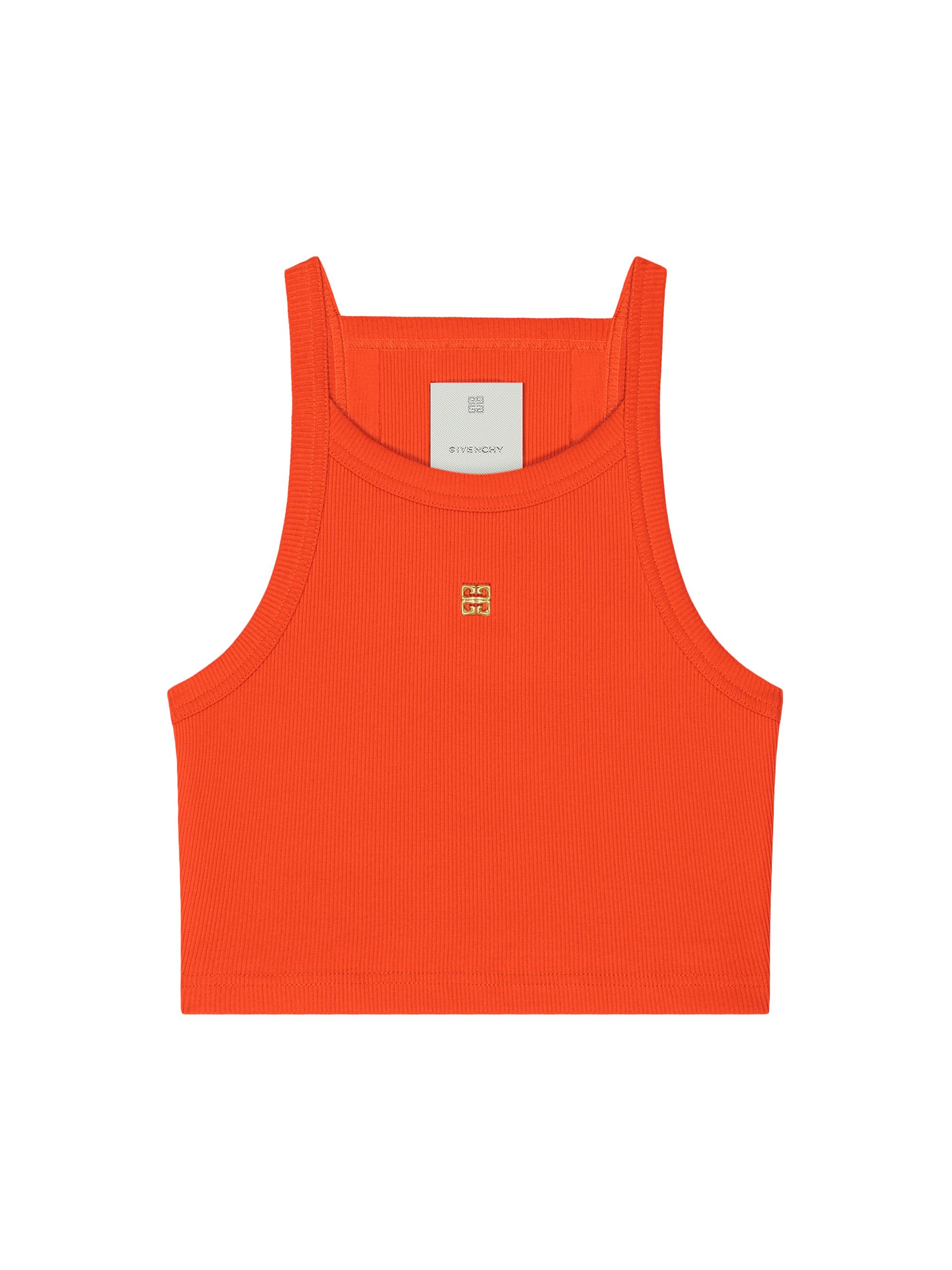 Givenchy Women's Cropped Tank Top in Cotton - Orange