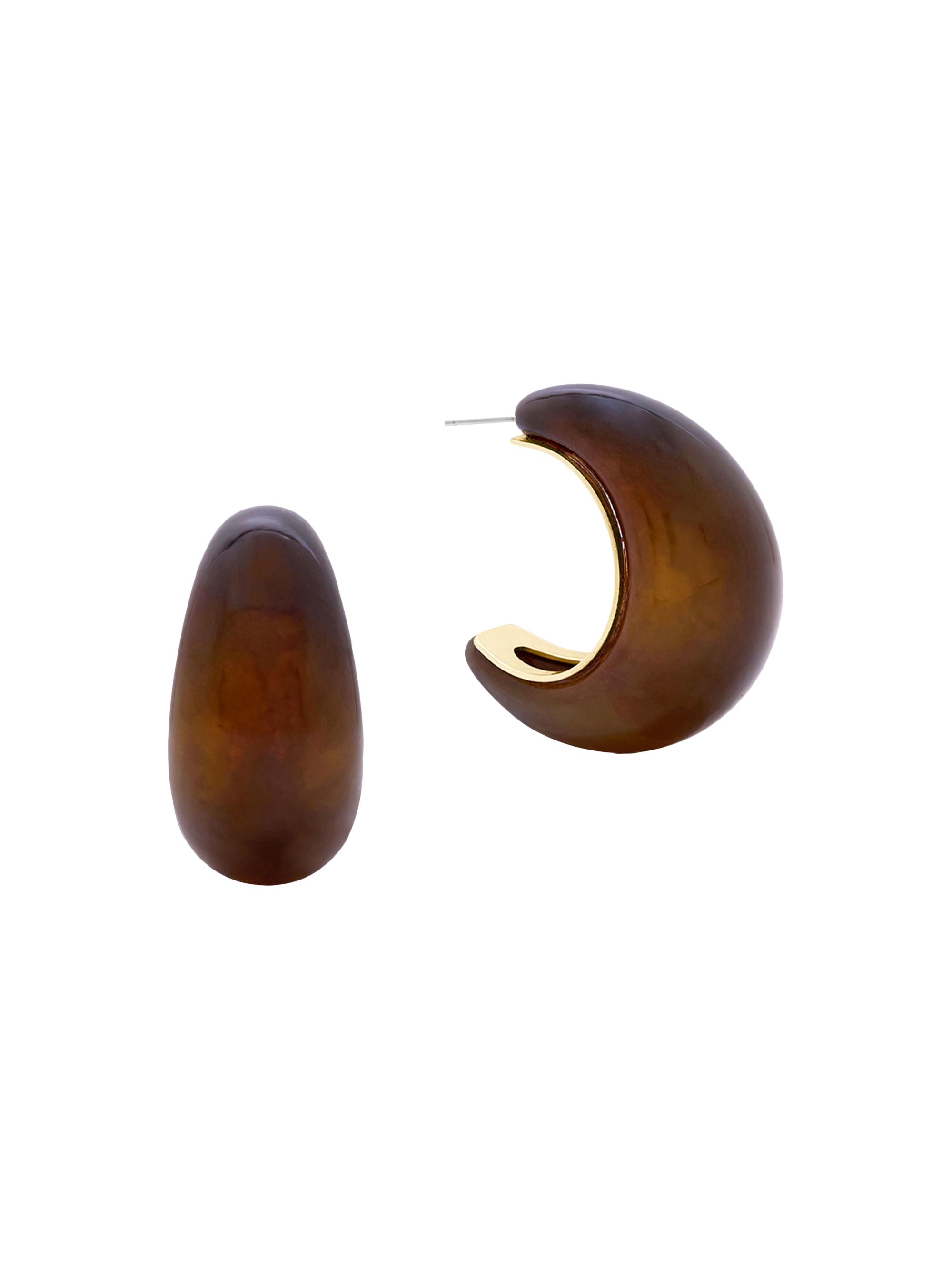 Ronny Kobo Women's Java 14K-Gold-Plated & Resin Domed Hoop Earrings - Gold