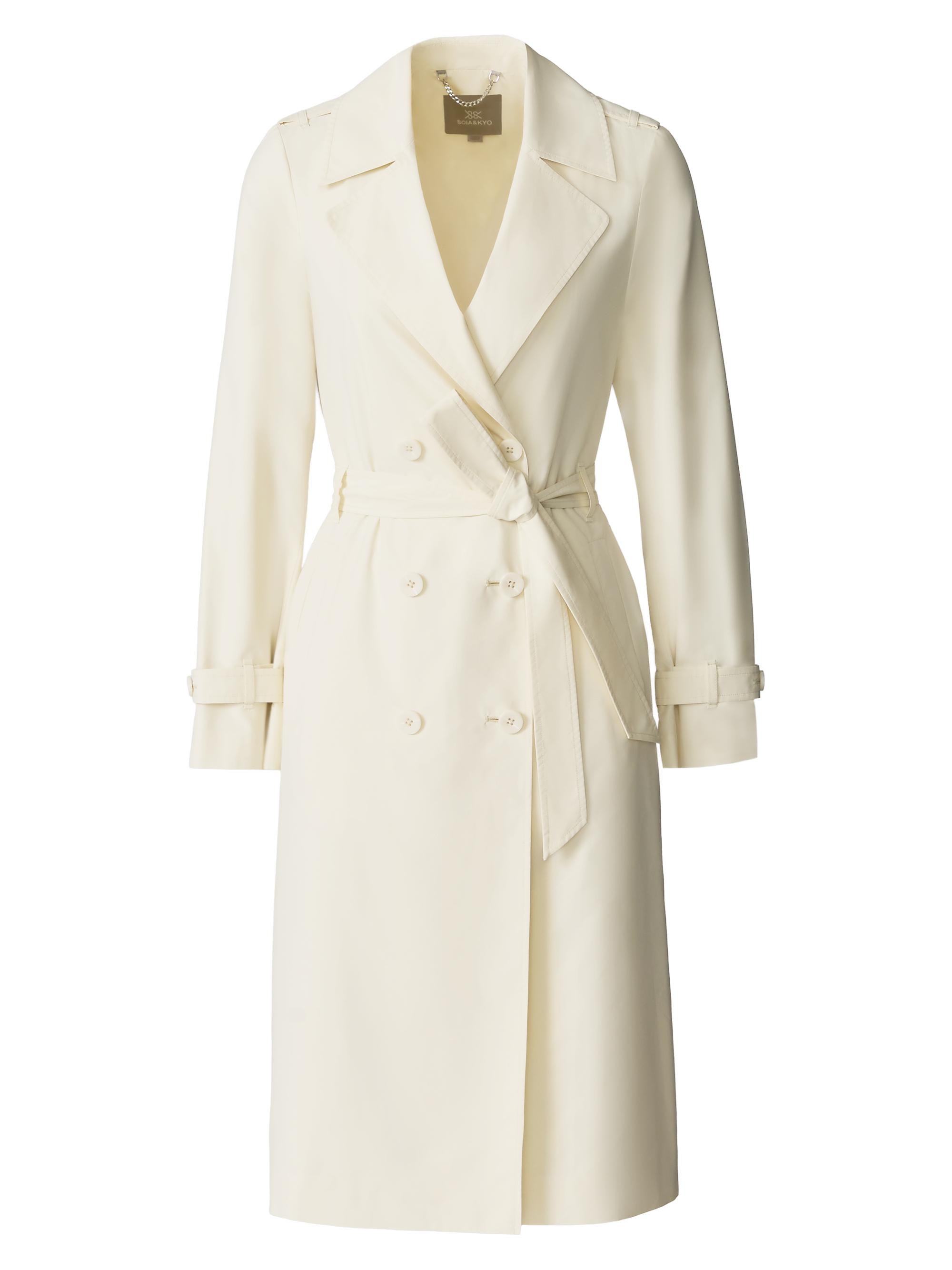 Soia & Kyo Women's Blaire Double-Breasted Trench Coat - Sidewalk Chalk