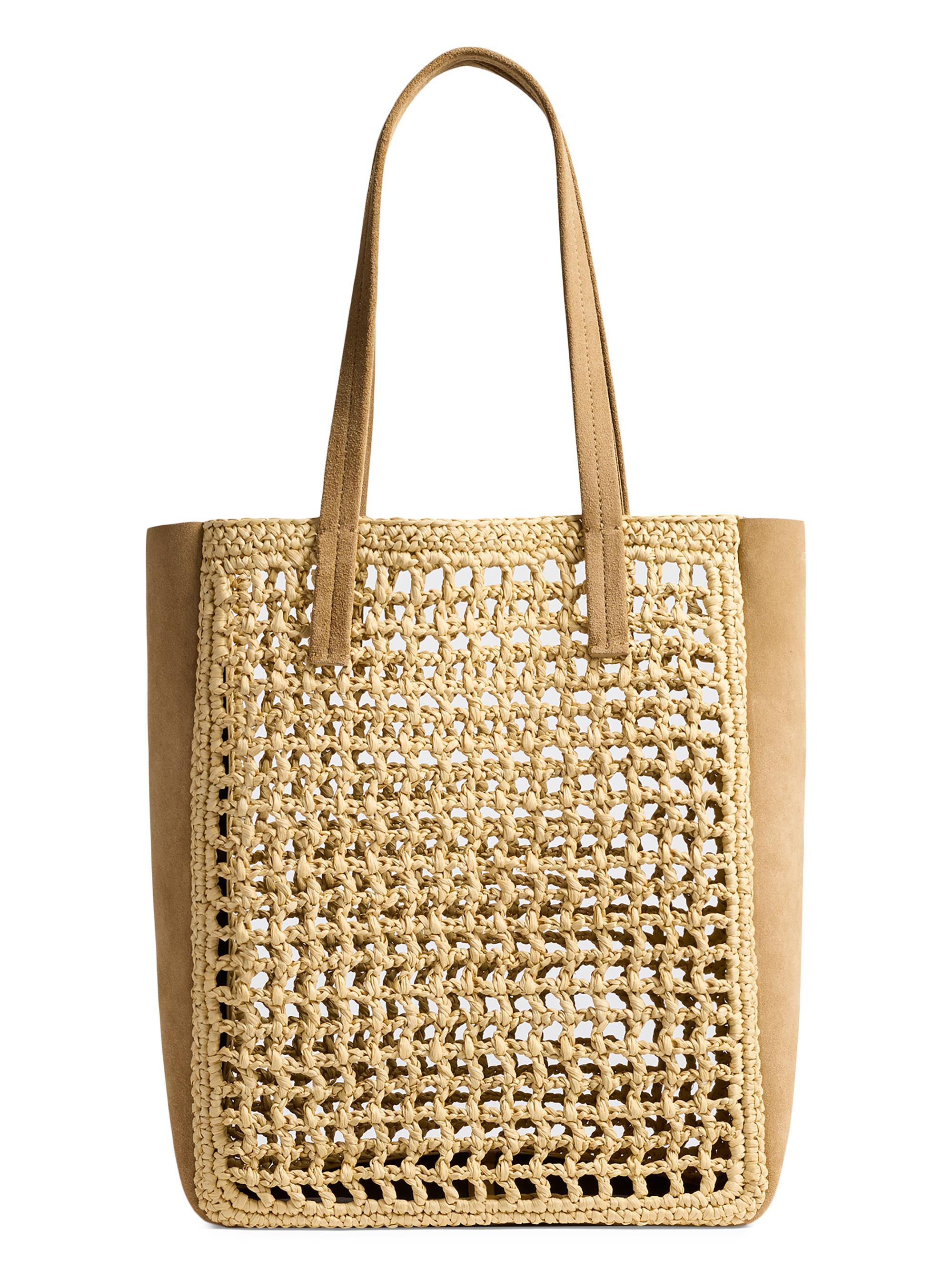 Khaite Women's Zoe Raffia & Suede Tote Bag - Natural Mud