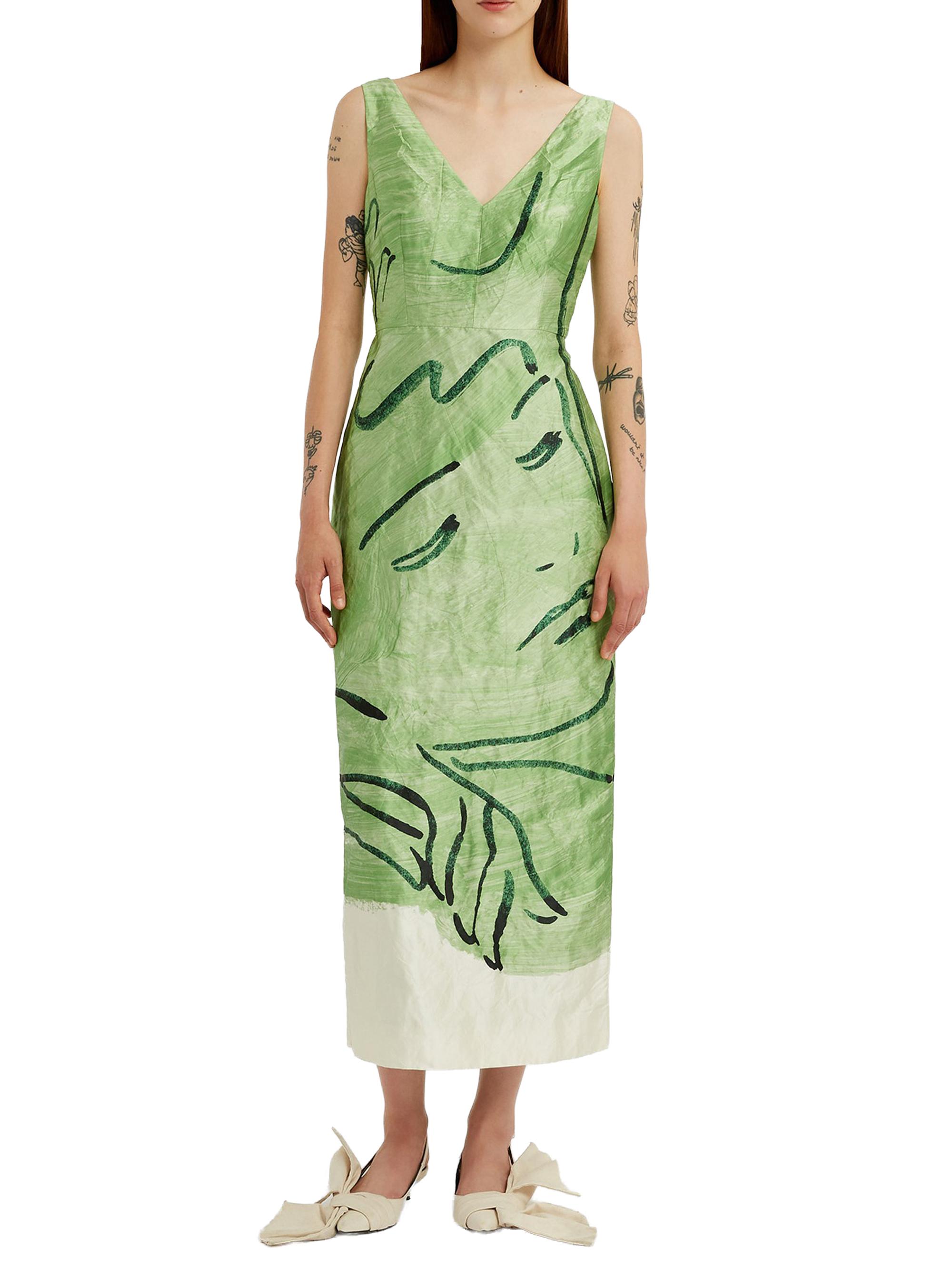 Erdem Abstract Face Midi Cocktail Dress | Saks Fifth Avenue