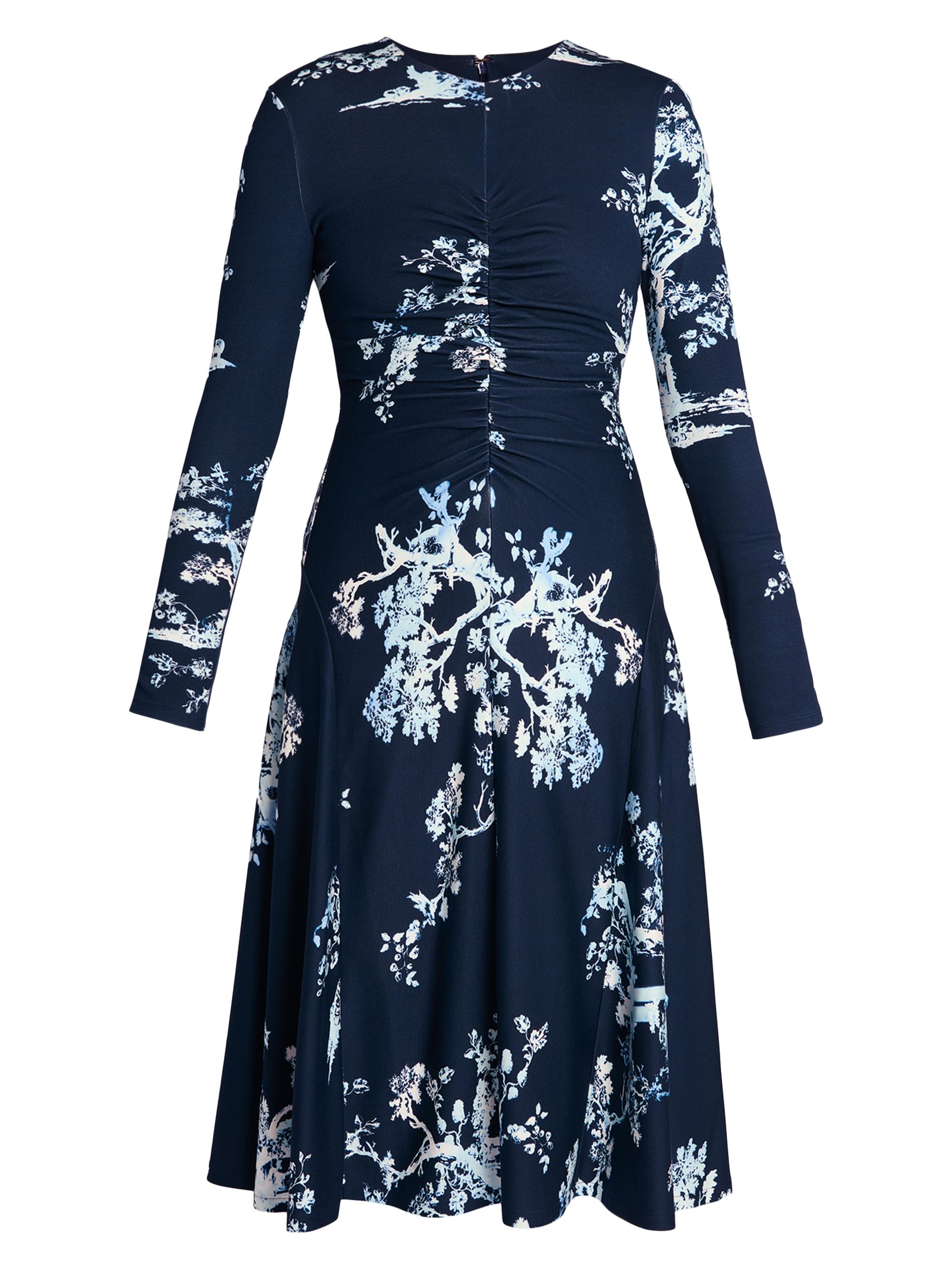 Erdem Women's Cyantope Etch Jersey Midi-Dress - Cyanotype Etching Navy