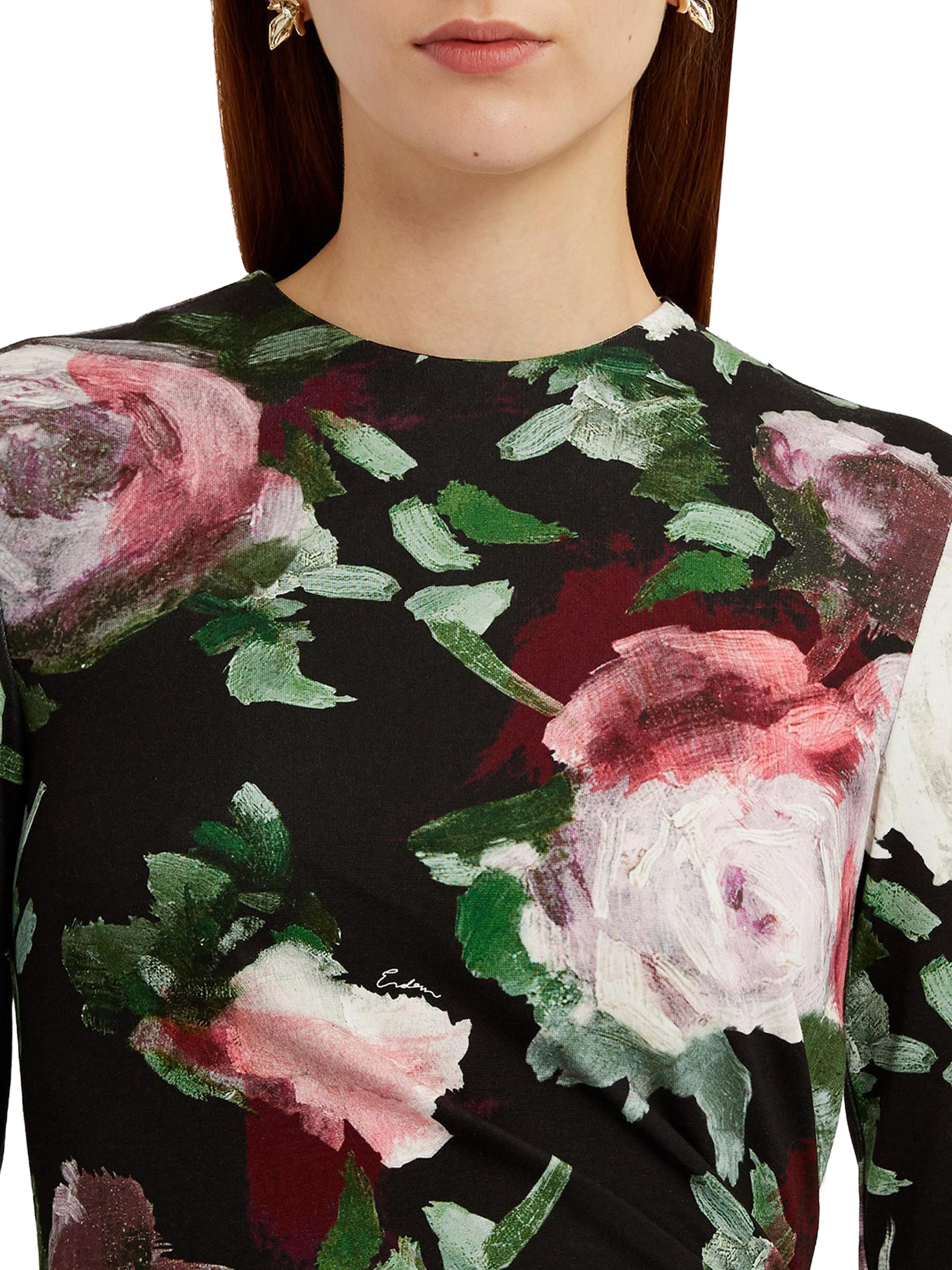 Erdem Floral Draped Midi-Dress | Saks Fifth Avenue