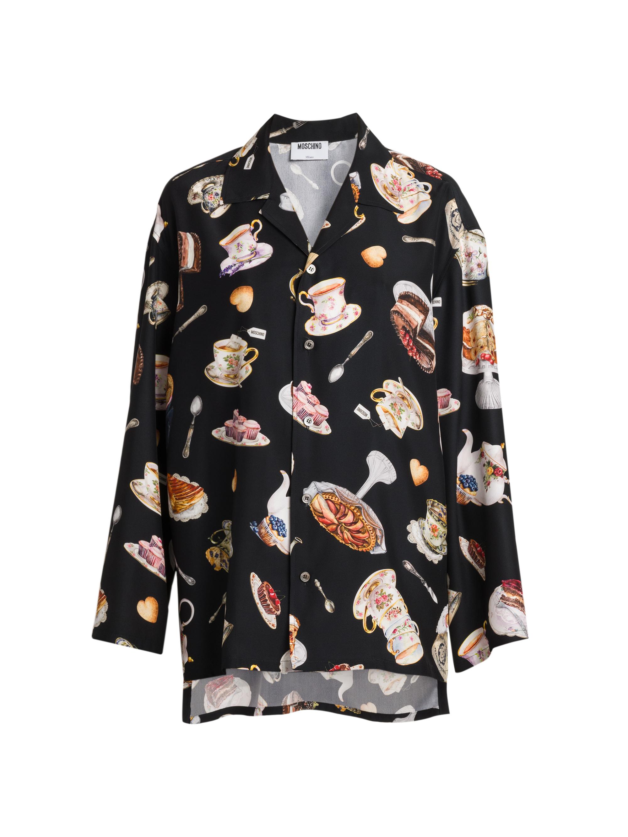 Moschino Women's High Tea Print Silk Blouse - Multi Black