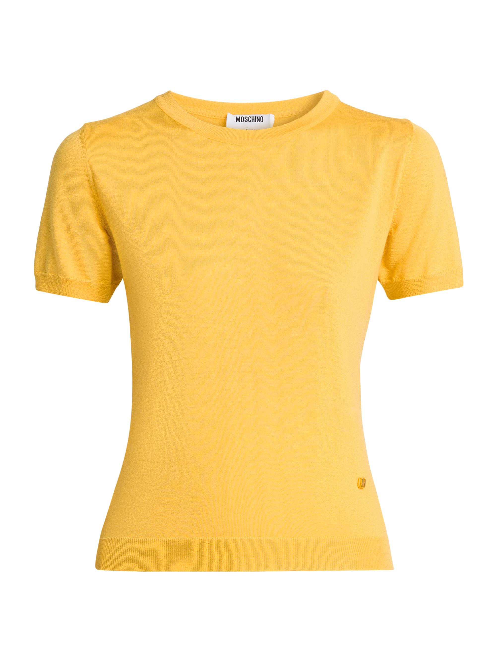 Moschino Women's Wool-Silk T-Shirt Sweater - Yellow