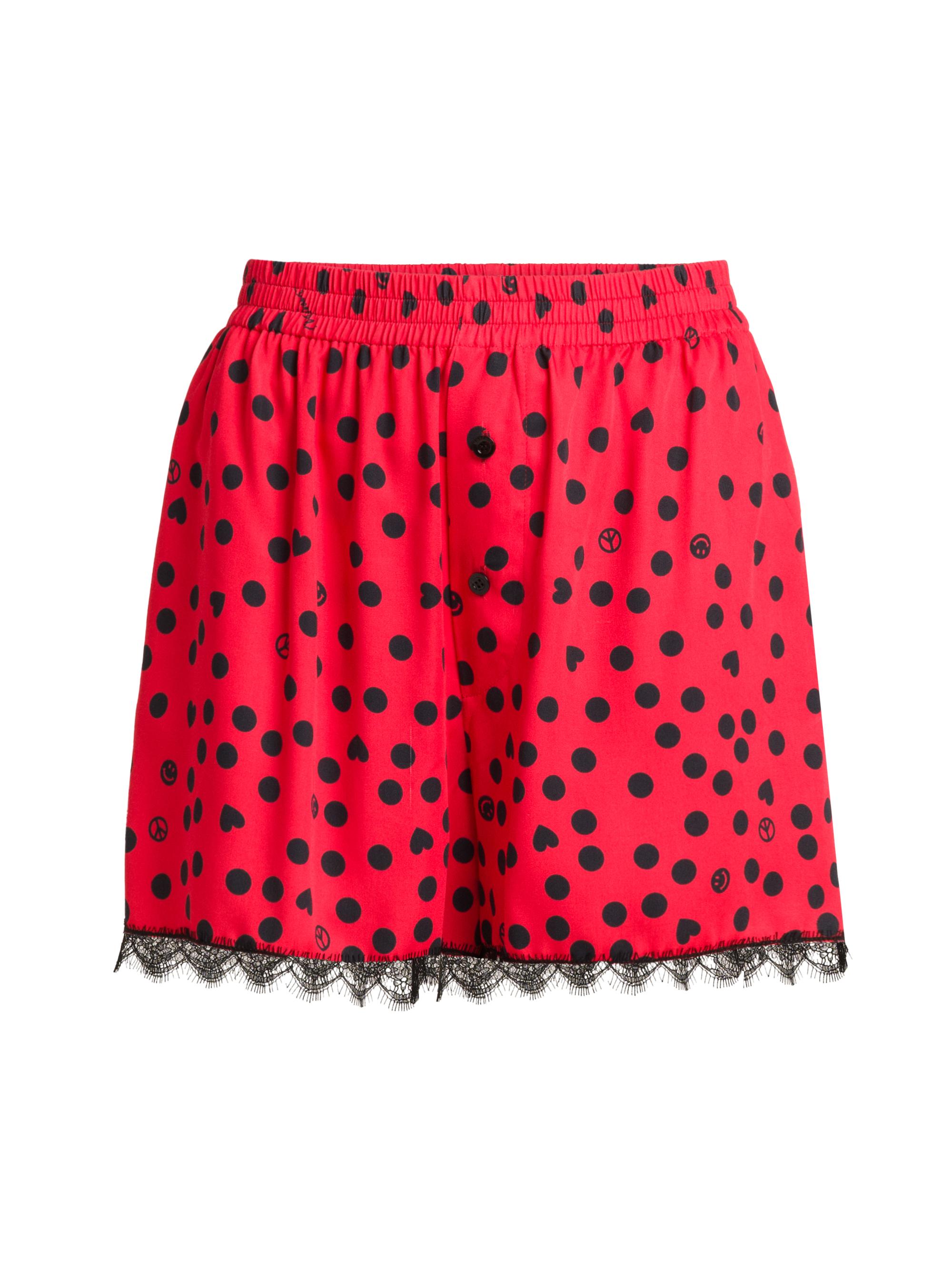 Moschino Women's Polka Dot Lace-Trimmed Shorts - Multi Red