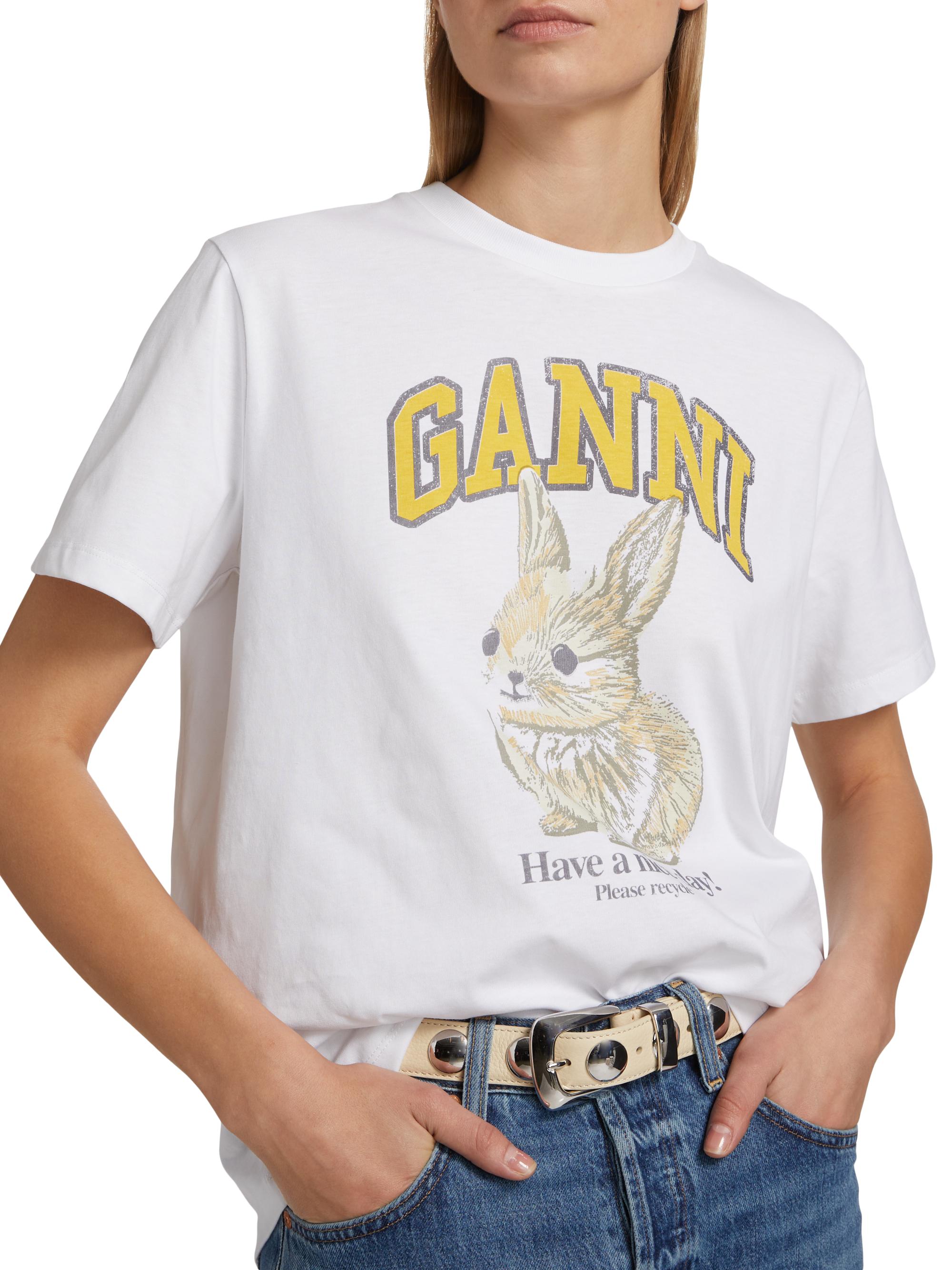 Ganni Baby Bun Relaxed T-Shirt | Saks Fifth Avenue