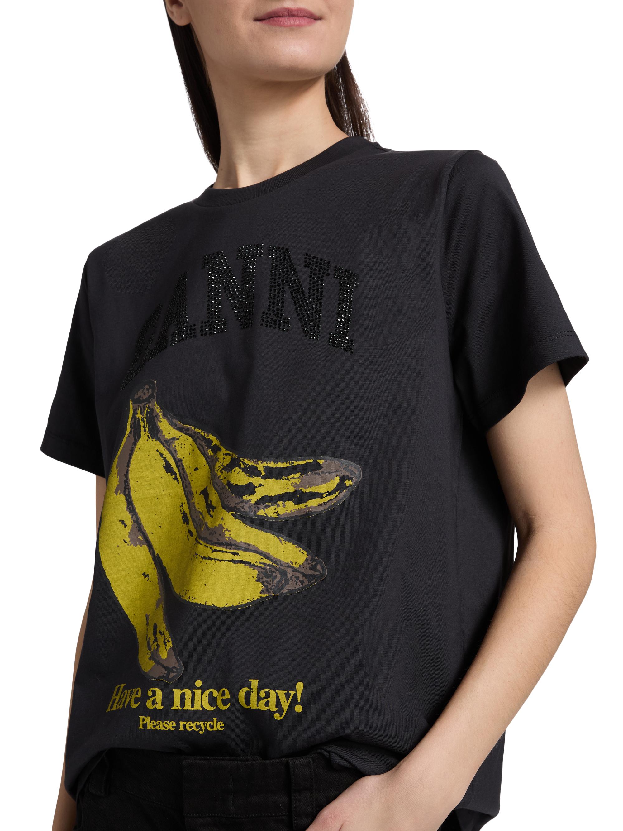 GANNI Tシャツ Ganni Leopard Logo Crewneck T-Shirt | Saks Fifth Avenue