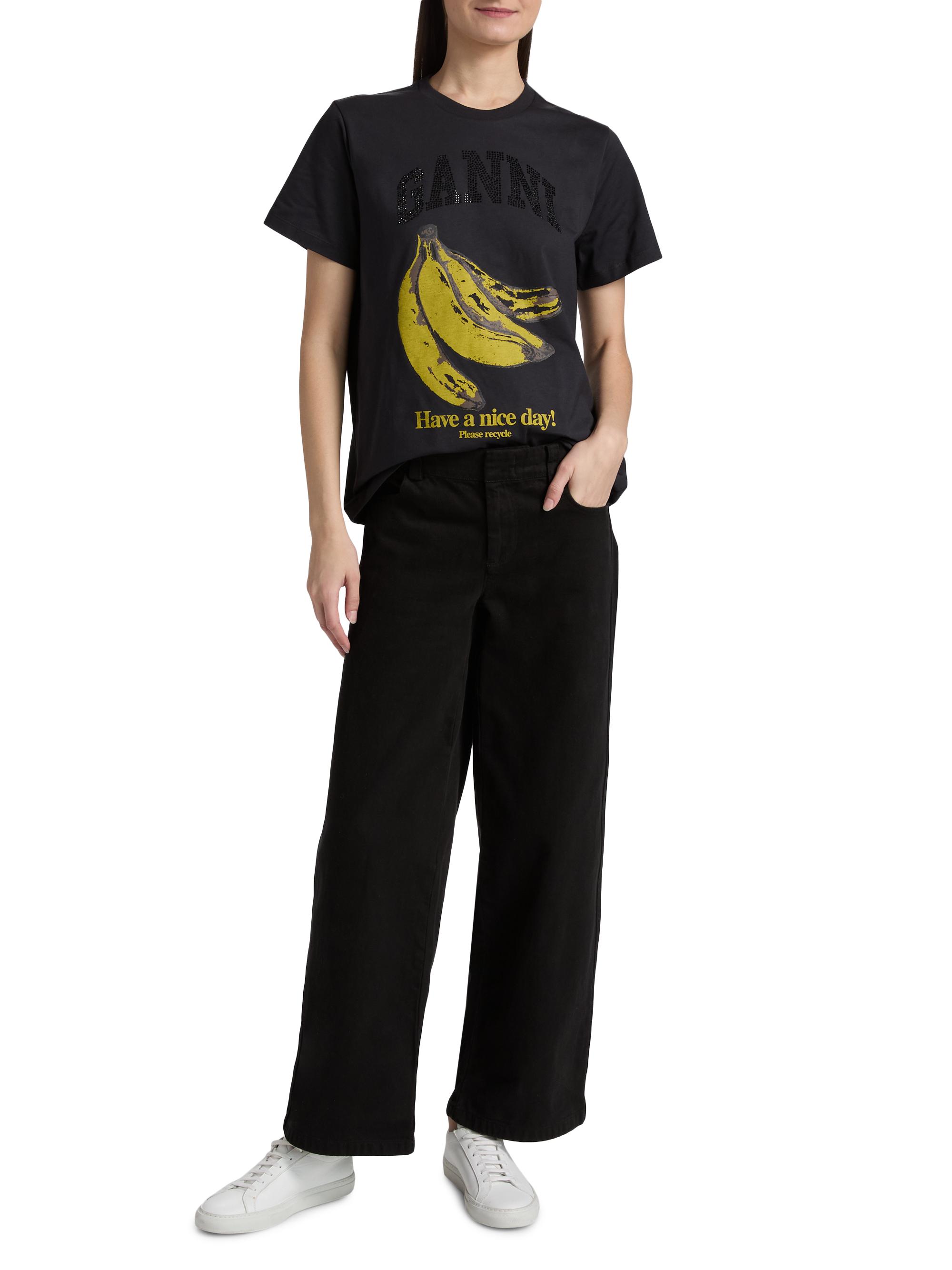 Ganni Banana Relaxed Cotton T-Shirt | Saks Fifth Avenue