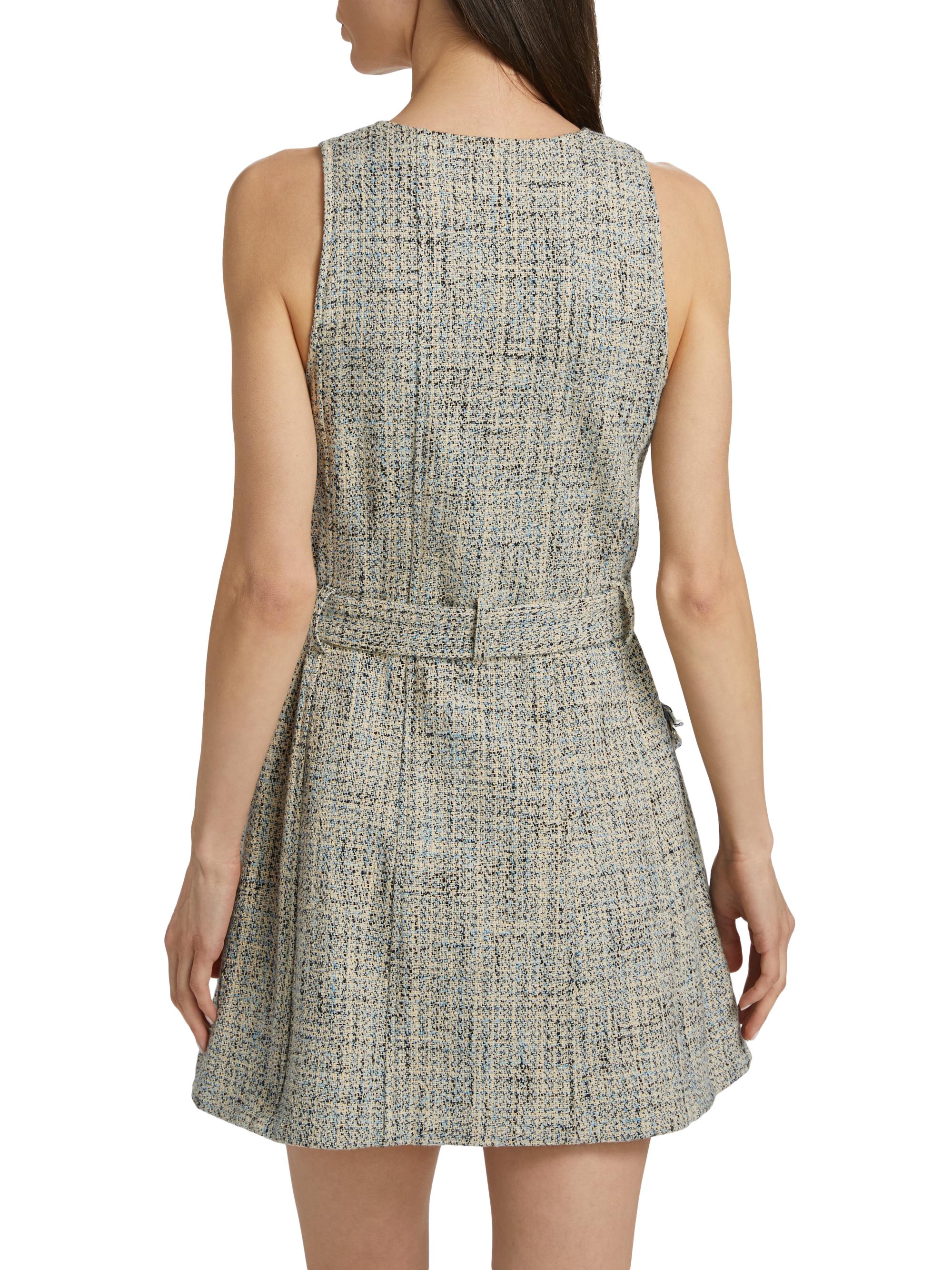 Ganni Summer Tweed Belted Minidress | Saks Fifth Avenue