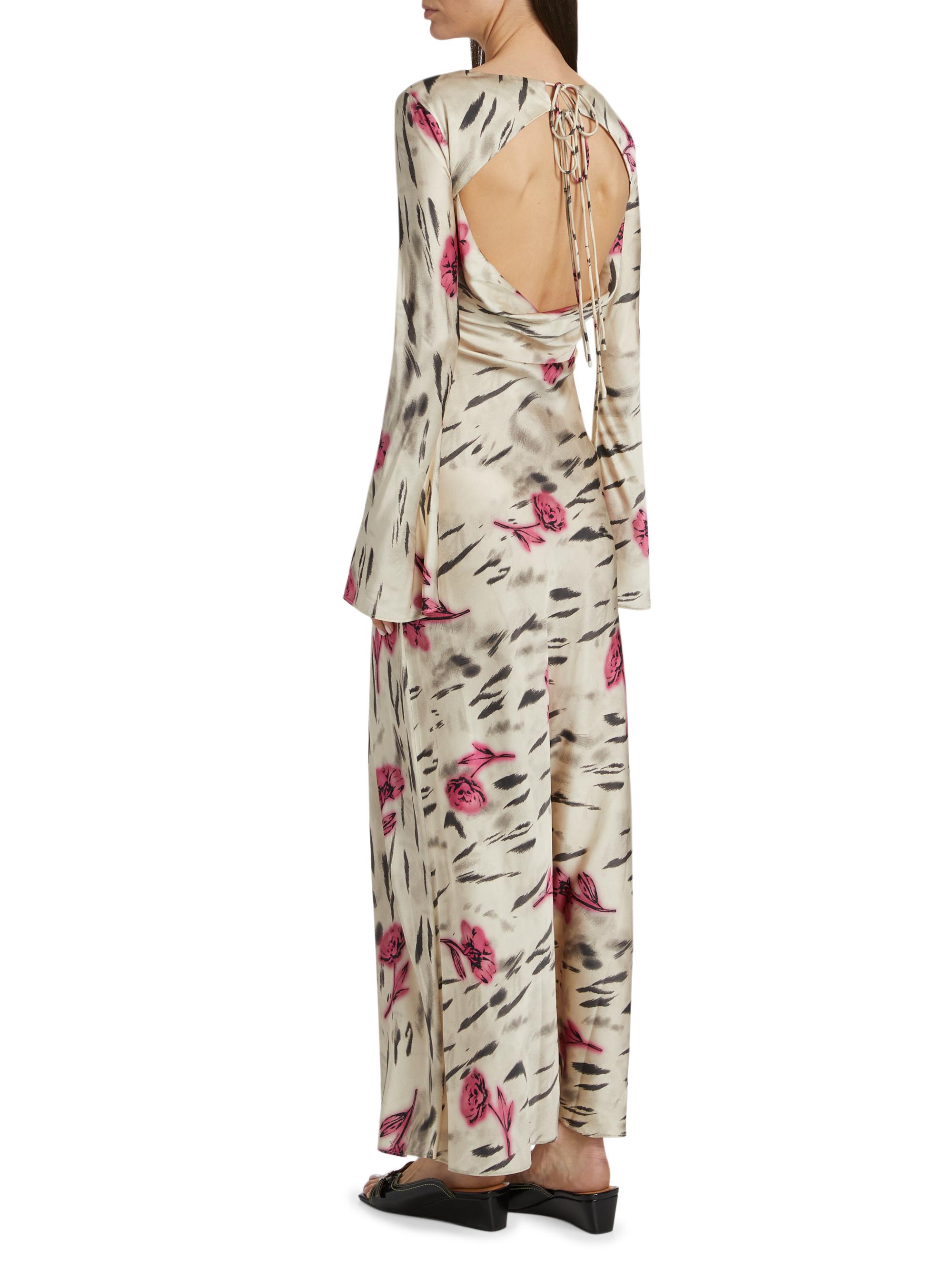 Ganni Floral Satin Maxi Dress | Saks Fifth Avenue