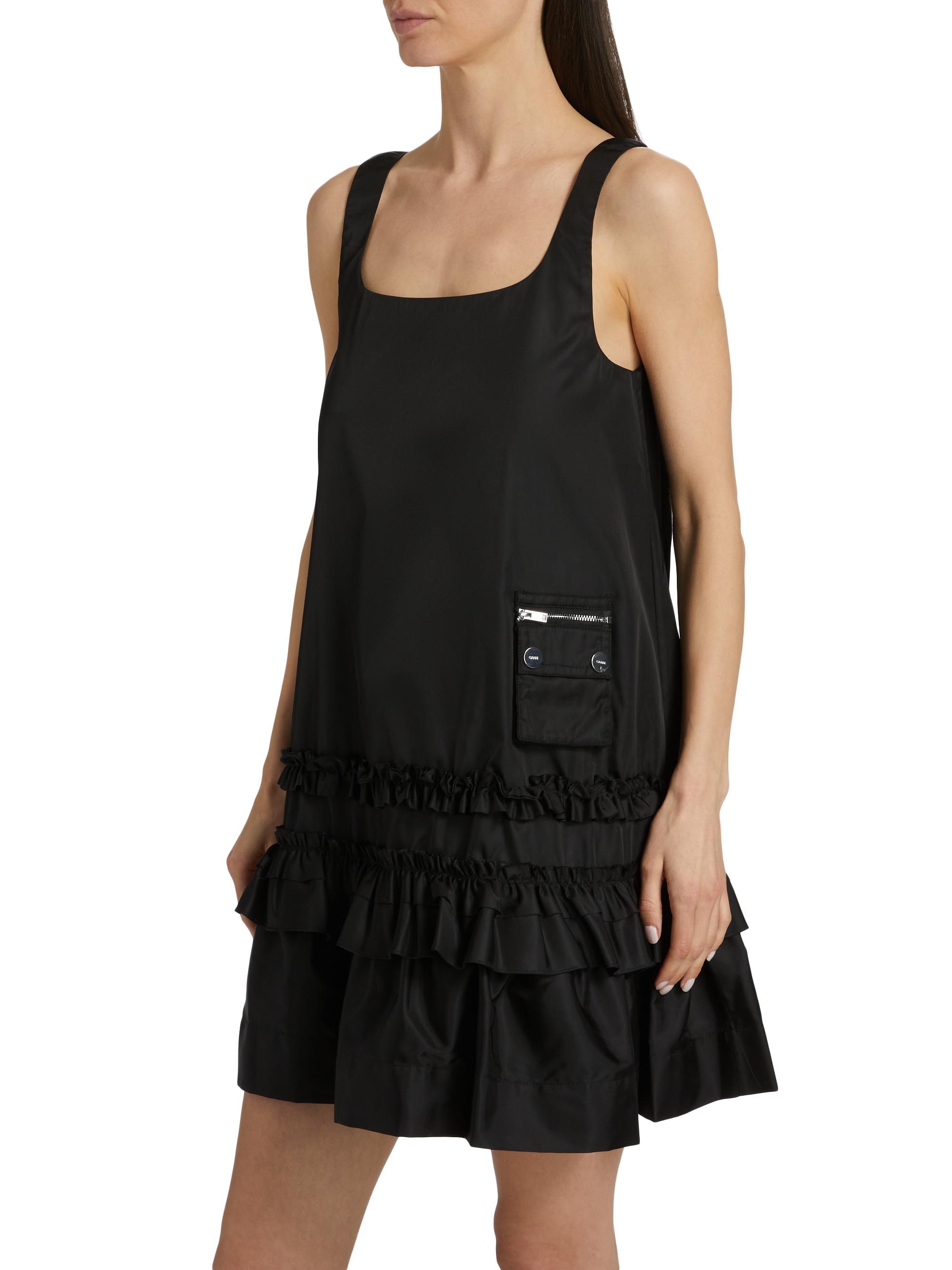 Ganni Frilled Duchesse Satin Minidress | Saks Fifth Avenue