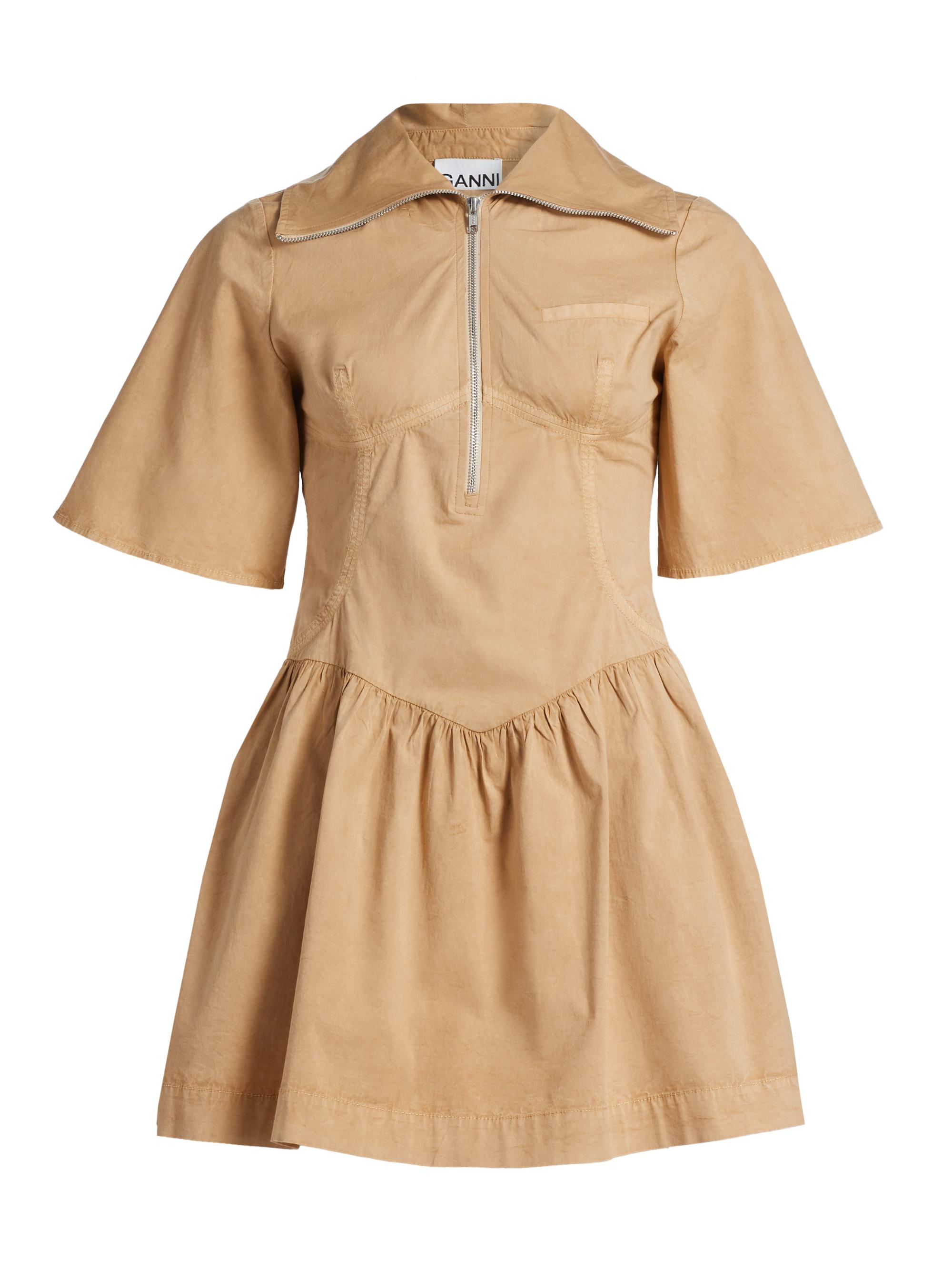 Ganni Women's Washed Stretch-Cotton Mini-Shirtdress - Lark