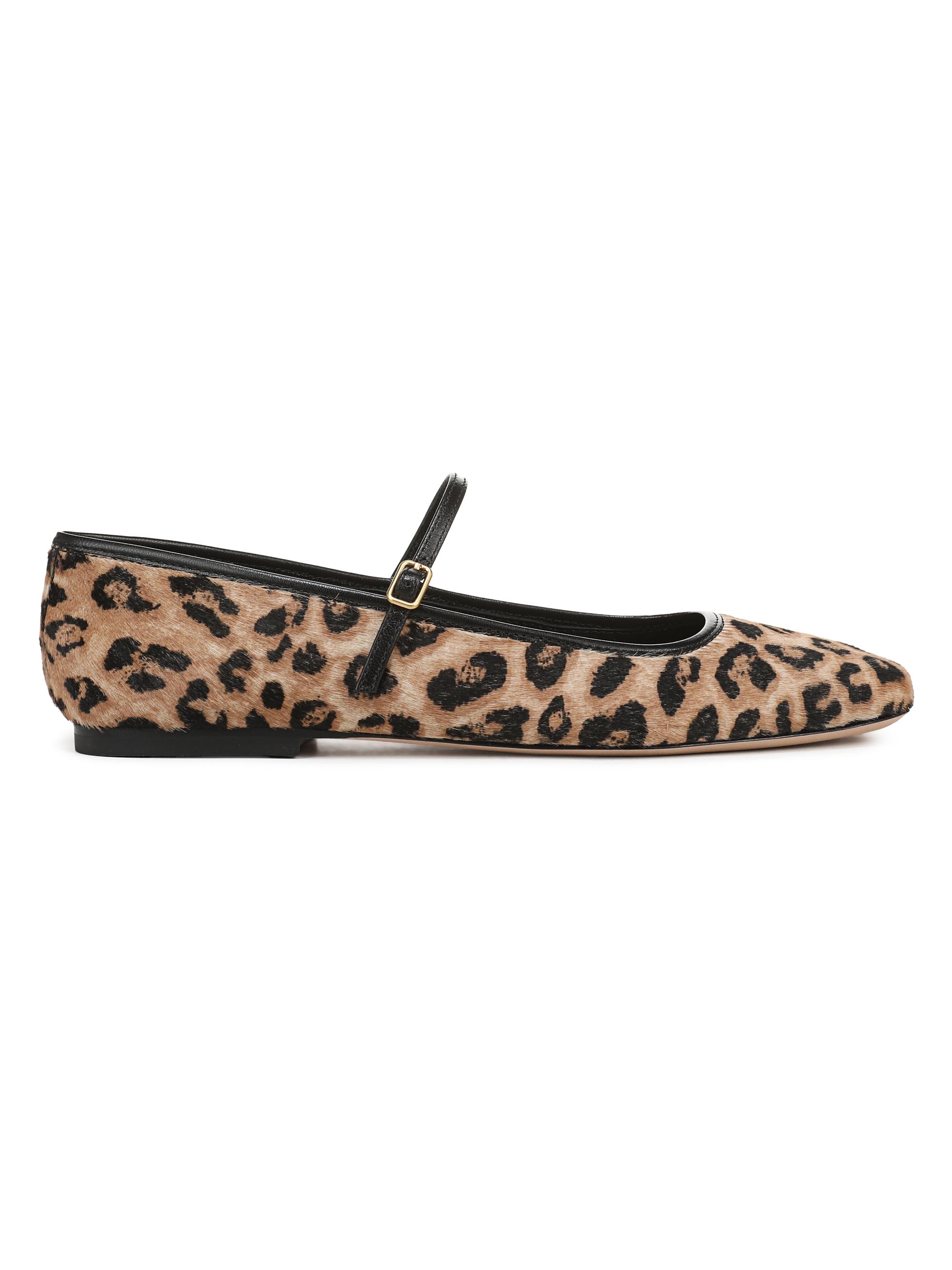 Veronica Beard Women's Ellie Calf Hair Mary Jane Flats - Leopard Black