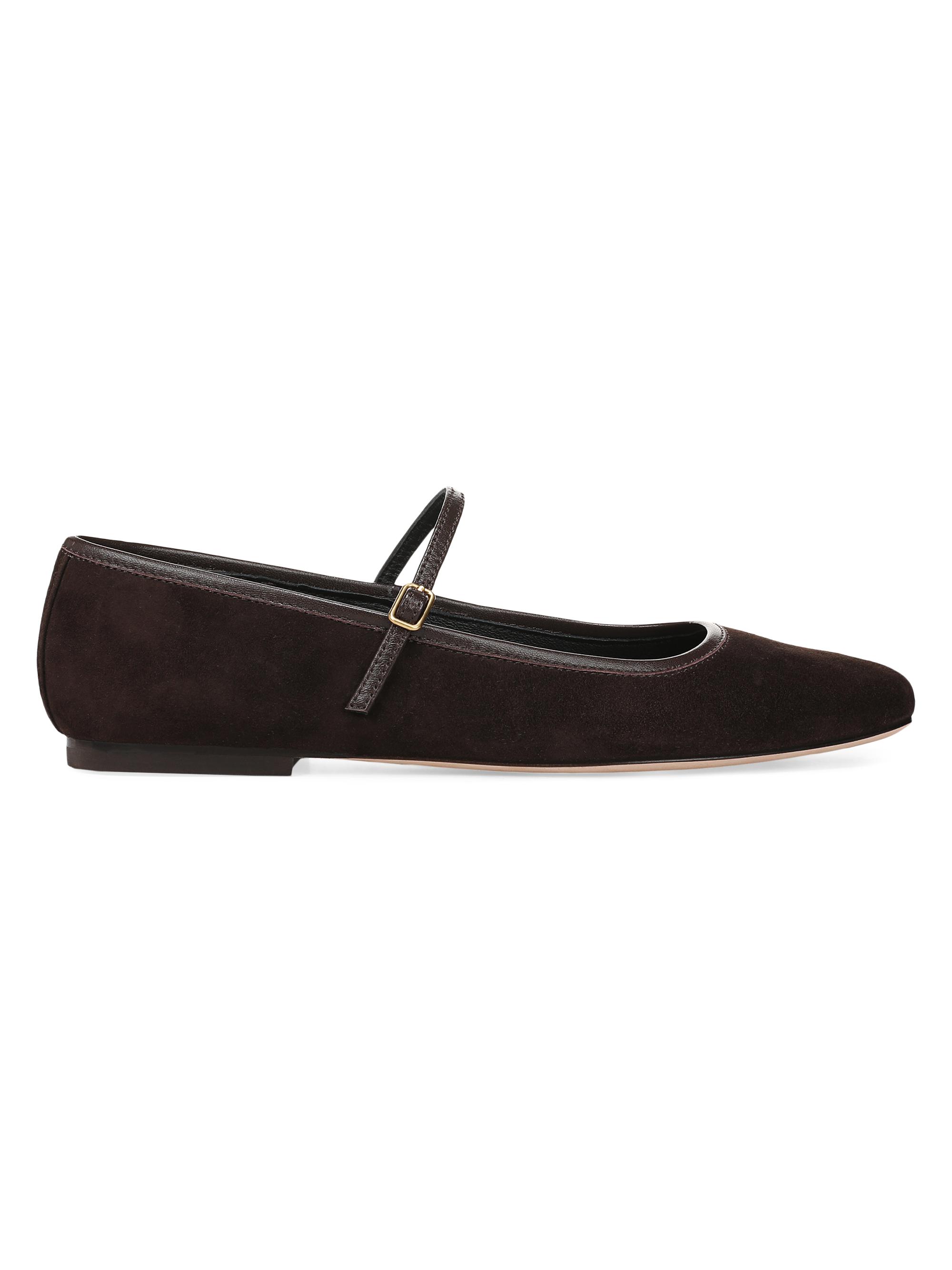 Veronica Beard Women's Ellie Suede Mary Janes - Espresso