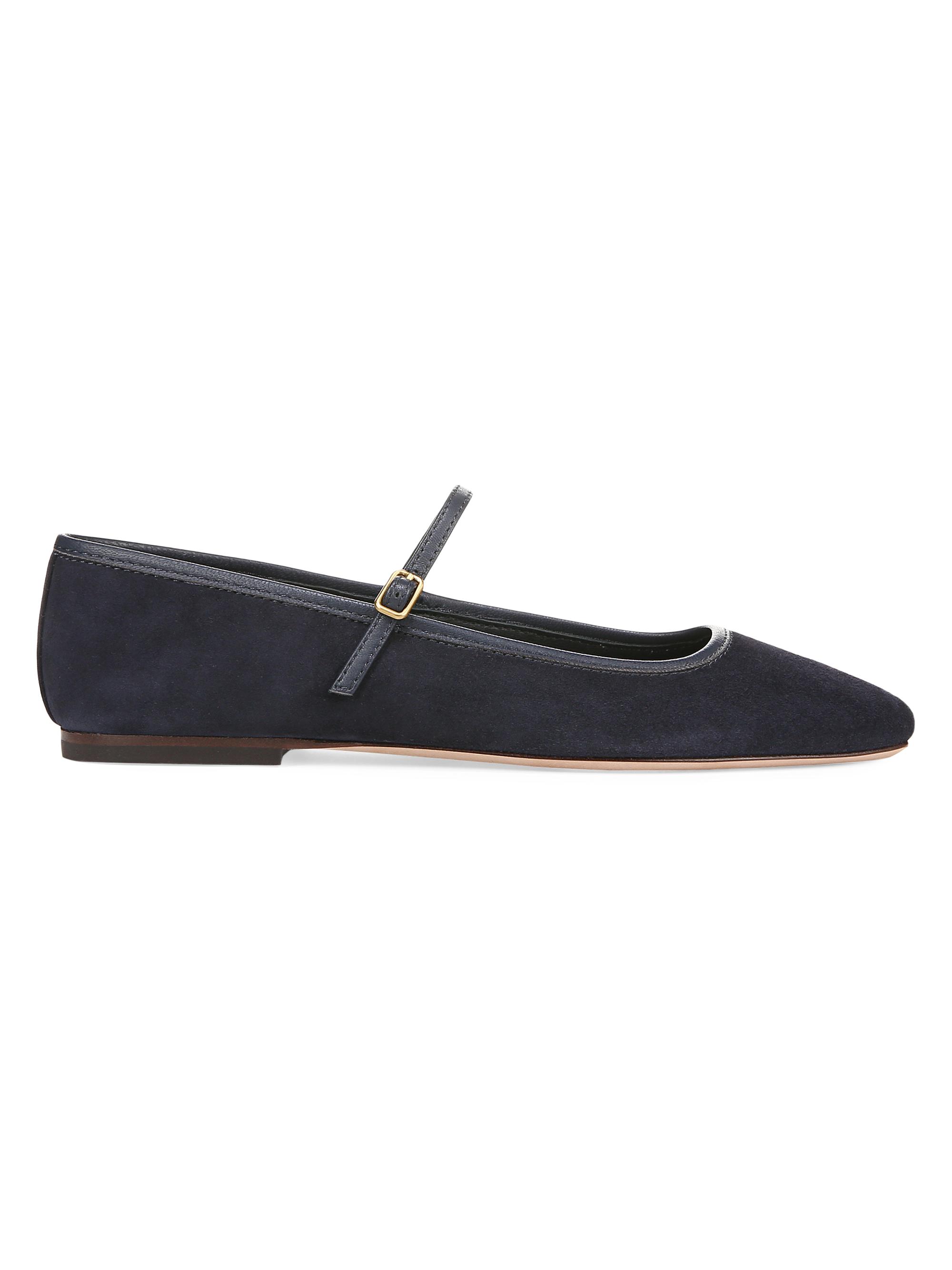 Veronica Beard Women's Ellie Suede Mary Jane Flats - Eclipse