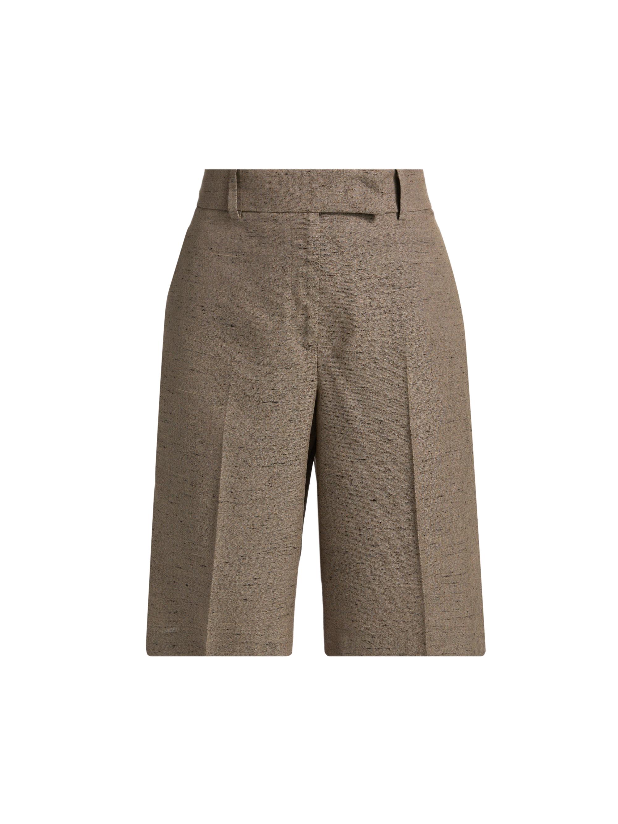 Reiss Women's Lina High-Rise Knee-Length Shorts - Grey