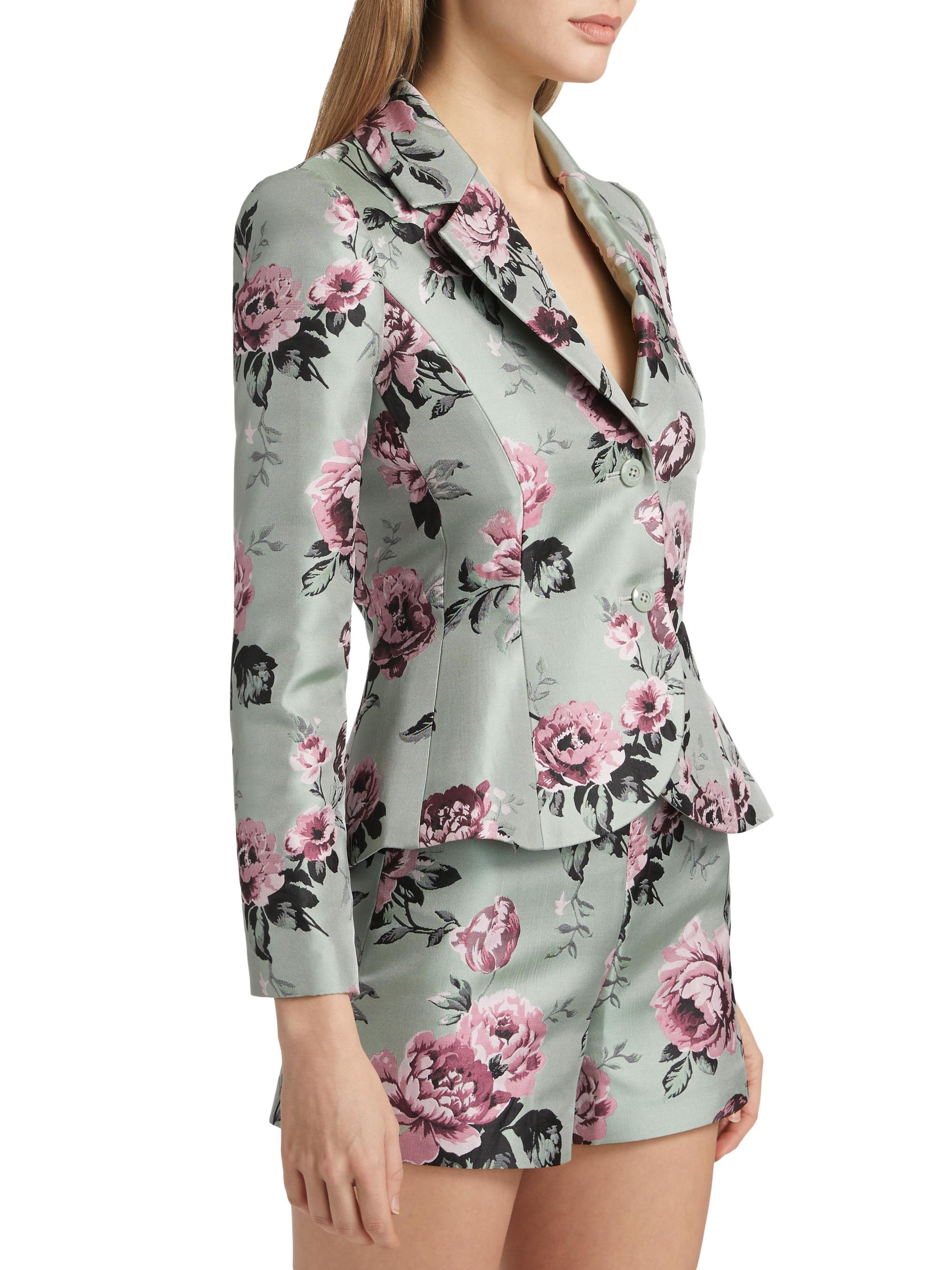 ALICE + OLIVIA Iana Floral Sculpted Blazer | Saks Fifth Avenue