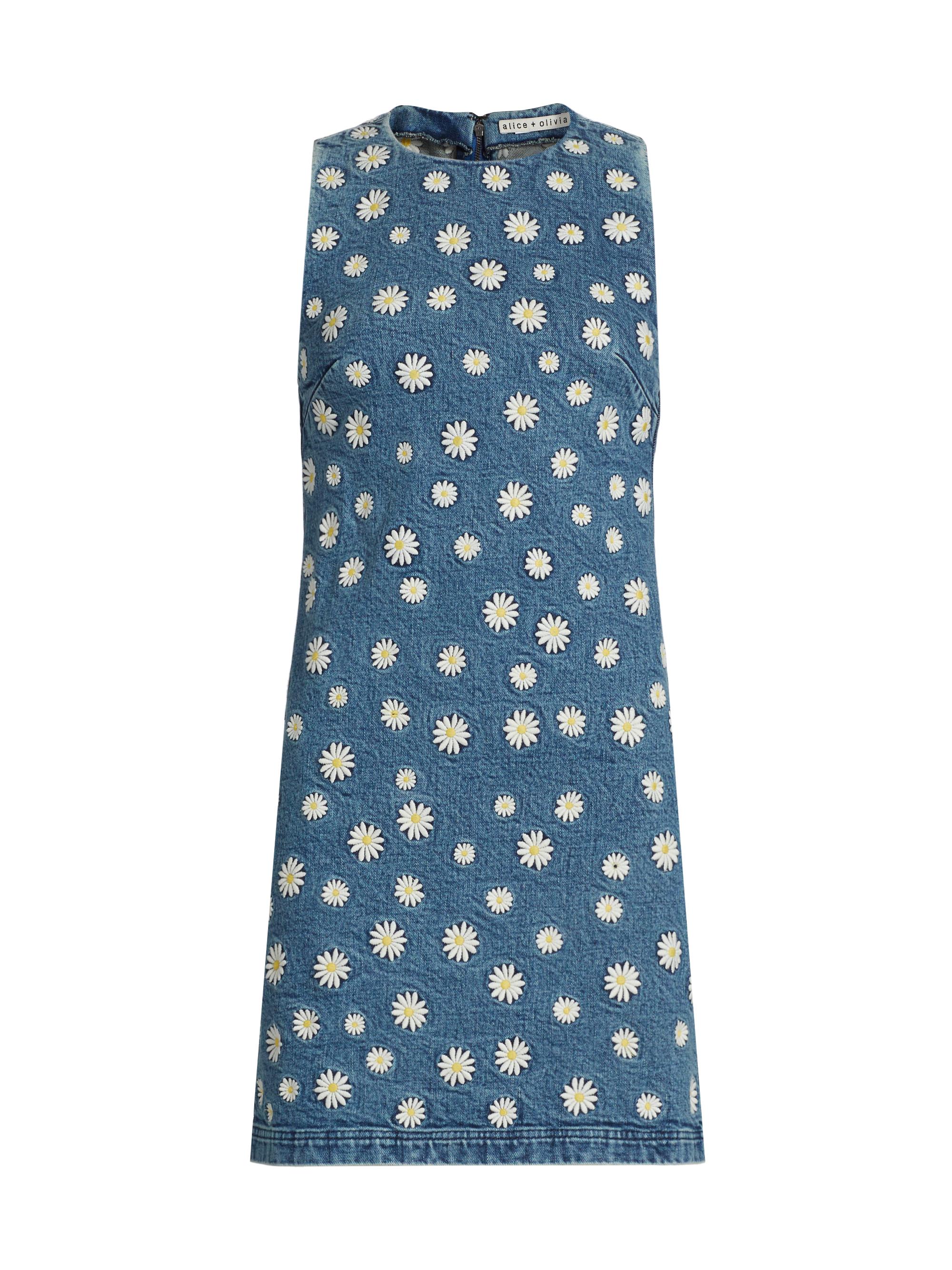 Alice + Olivia Maryann Floral Cutout Denim Minidress | Saks