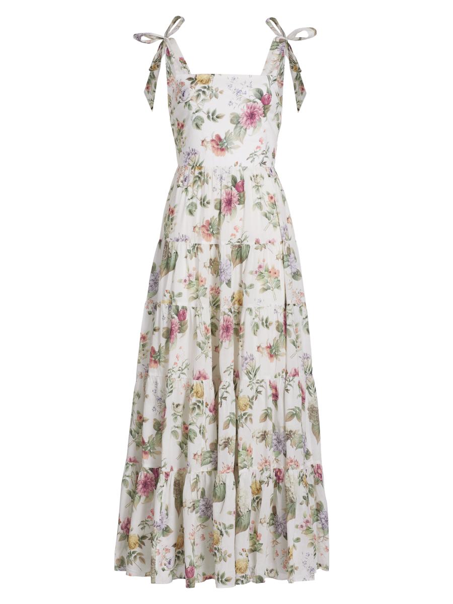 【完売必至】ALICE+OLIVIA 花柄 チューブミディドレス Alice + Olivia Monnie Floral Tie-Strap Maxi Dress | Saks
