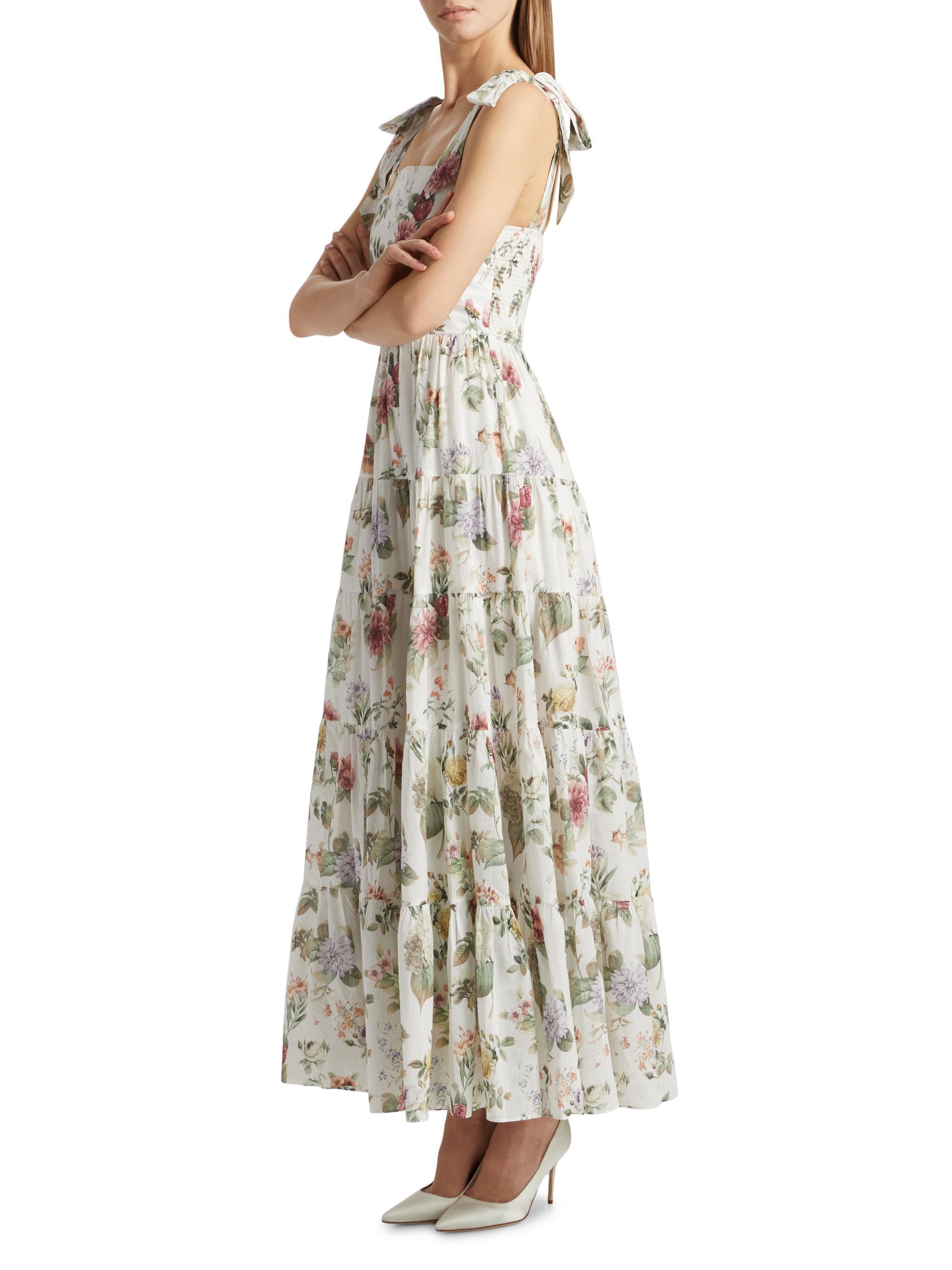 Monnie Floral Tie-Strap Maxi Dress