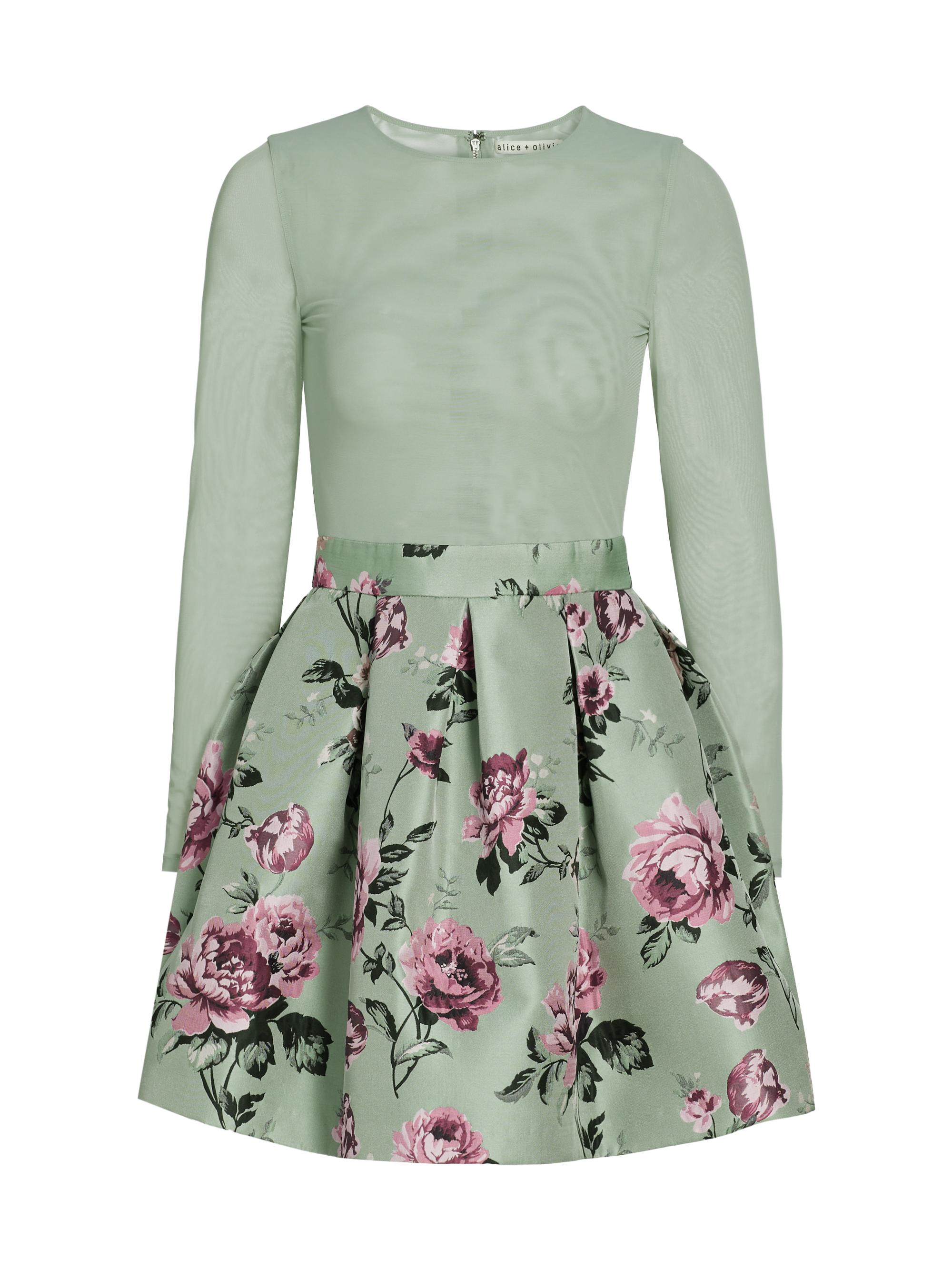 alice+olivia フラワーコート Opal Tunic Dress In Spring Paisley Black | Alice + Olivia