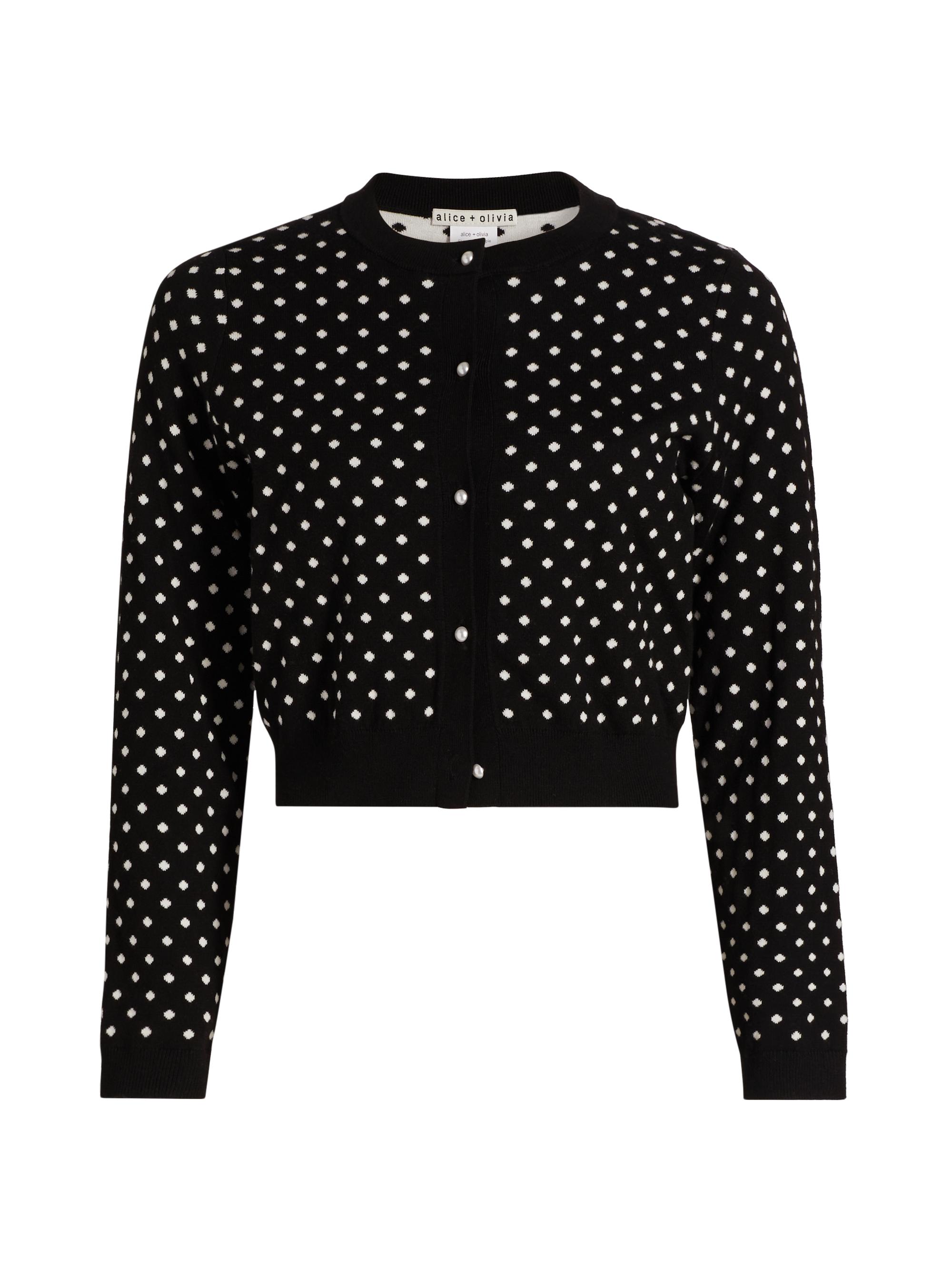 【新品】alice+oliviaカーディガン レース ホワイト×ブラック 新品】alice+oliviaカーディガン レース ホワイト×ブラック