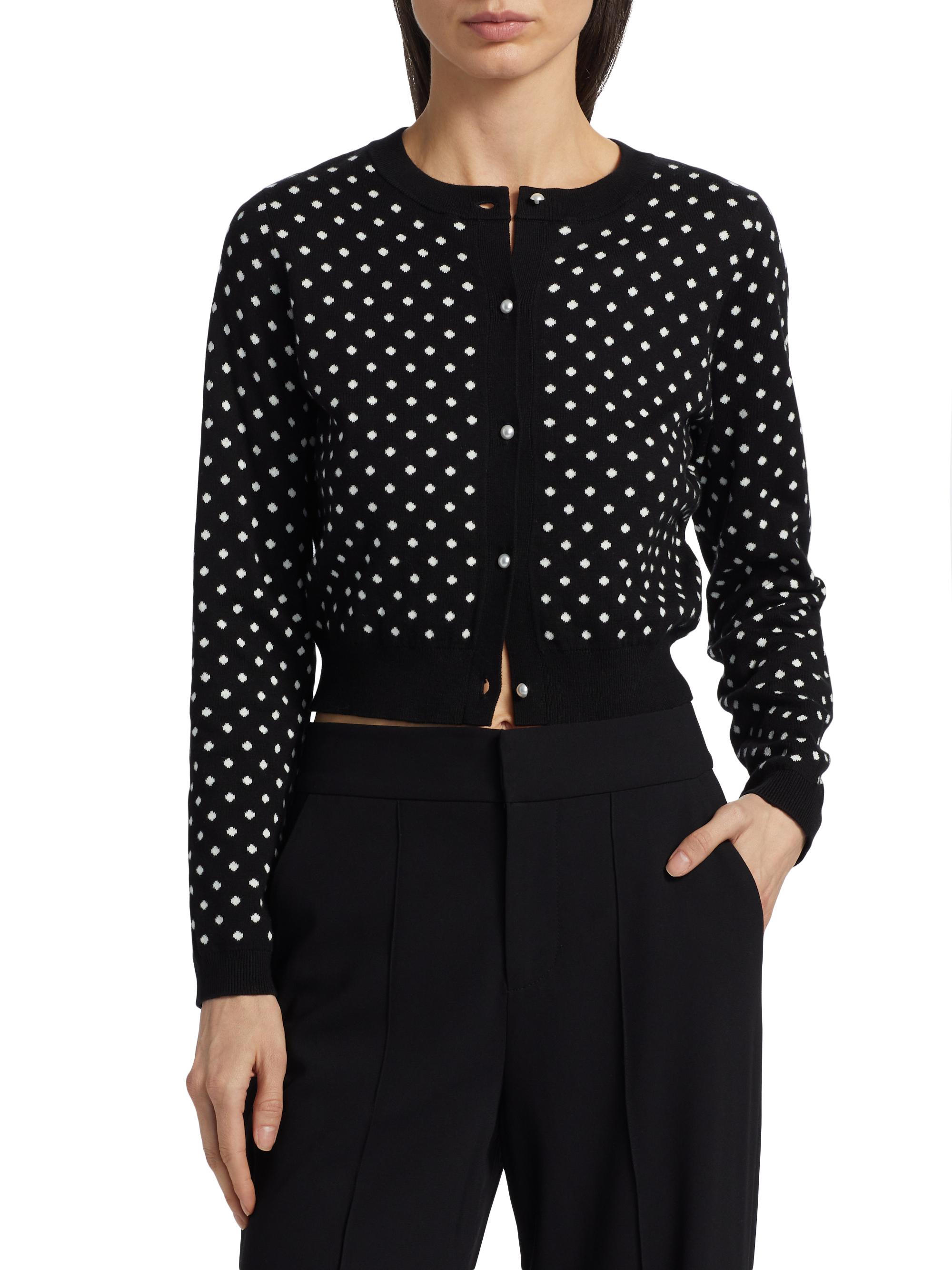Alice+olivia♥ドット柄カーディガン DOLLIE FLORAL CARDIGAN in BLACK MULTI | ALICE + OLIVIA