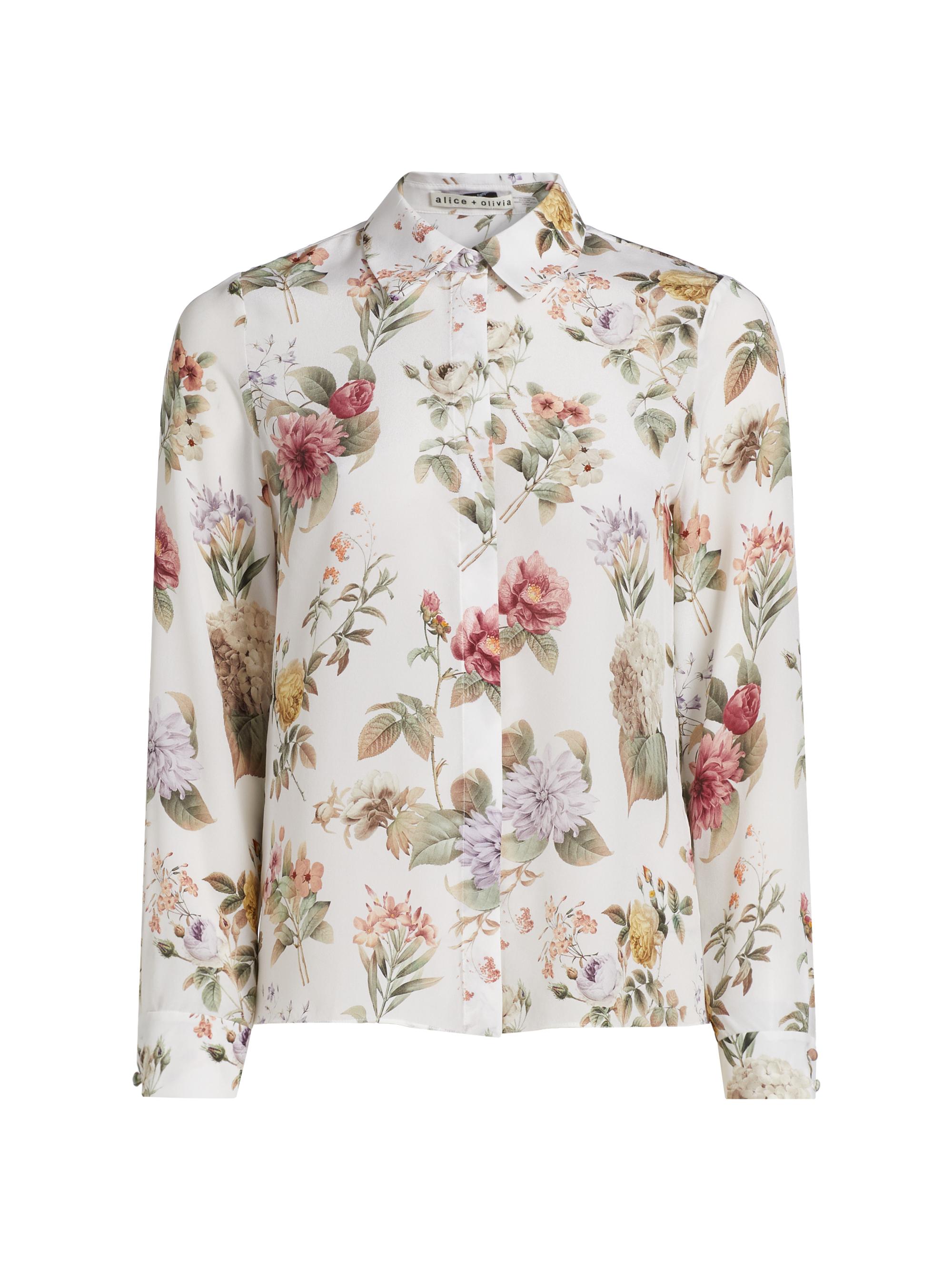 Alice + Olivia Women's Willa Silk Floral Top - Sweet Nothings