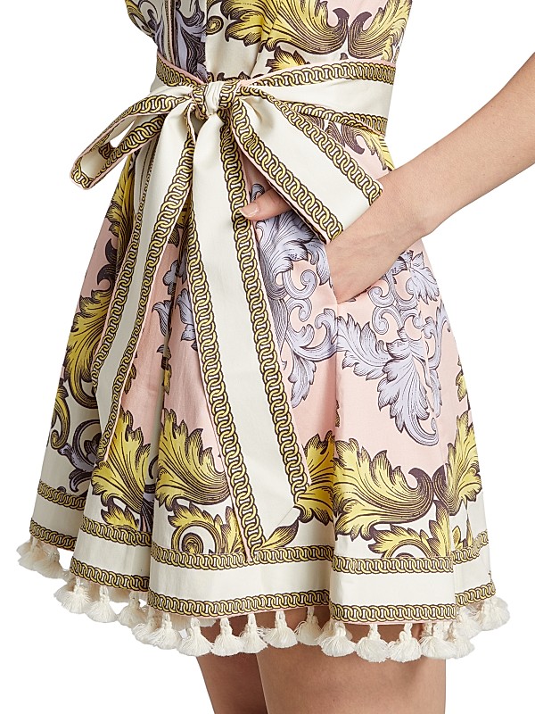 Shop Alice + Olivia Lucy Filigree Belted Minidress | Saks Shop Alice + Olivia Lucy Filigree Belted Minidress | Saks