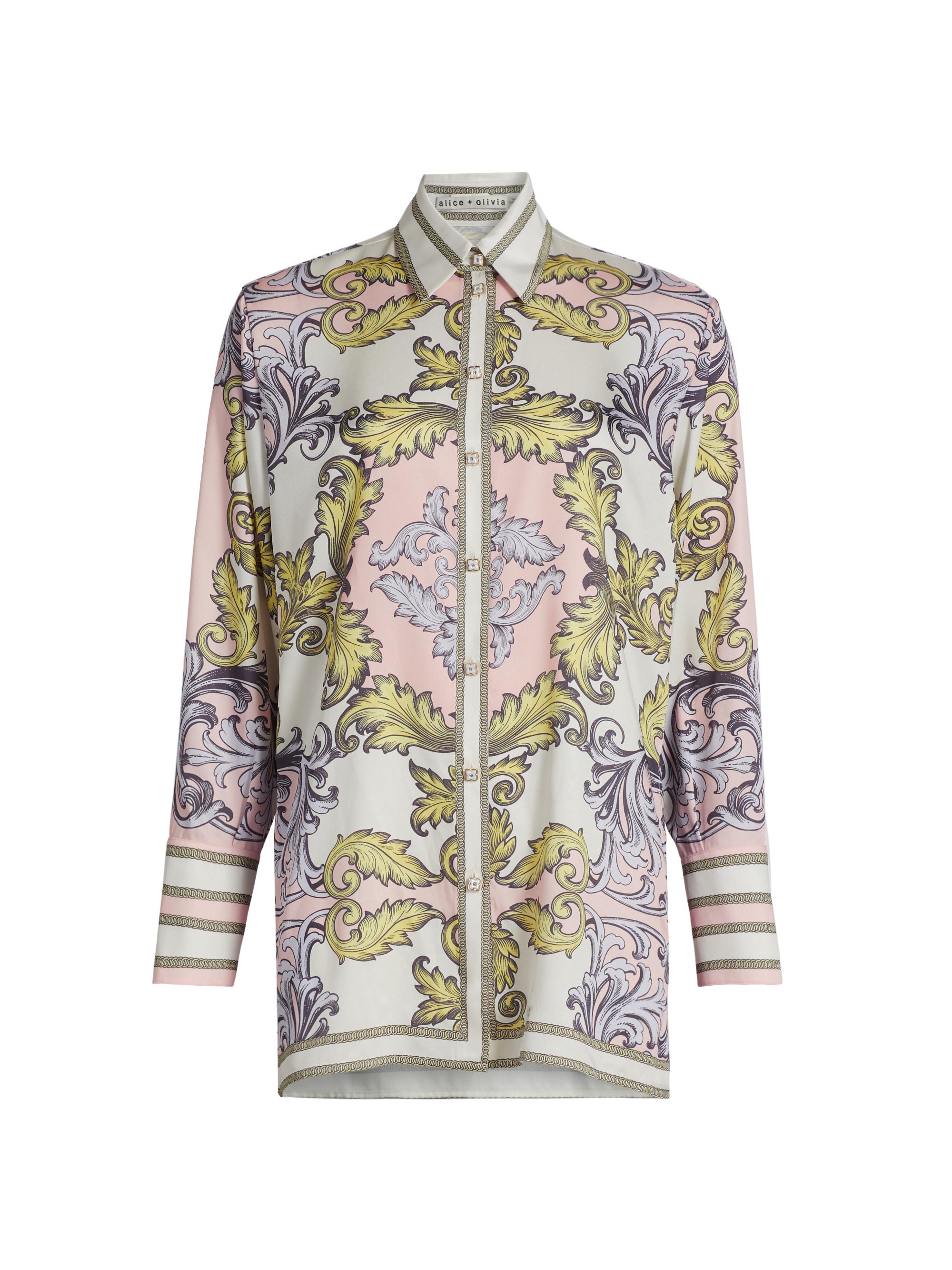 Alice + Olivia Women's Lane Filligree Oversized Shirt - Day Dreamer