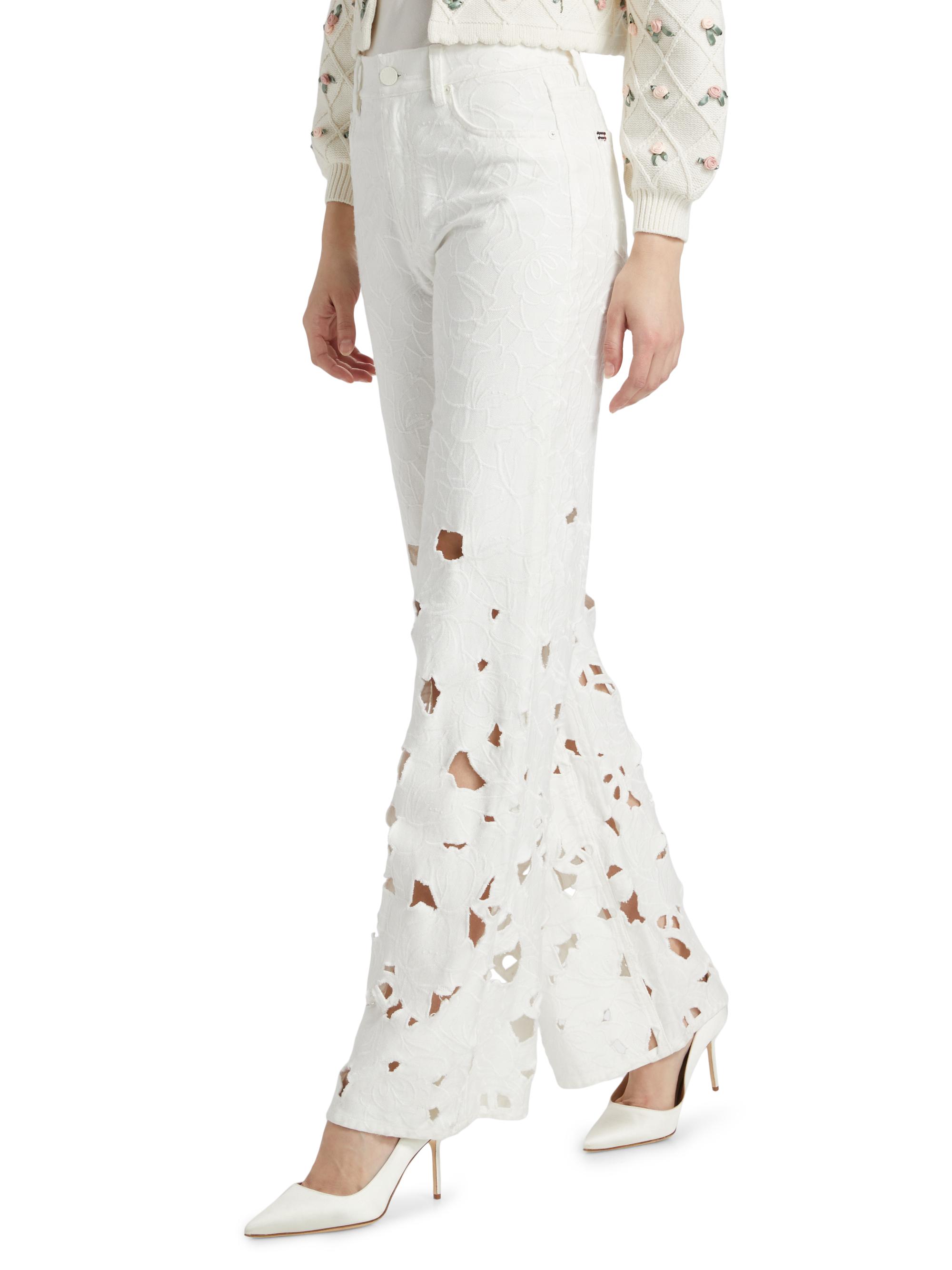 ALICE + OLIVIA Weezy High-Rise Embroidered Eyelet Jeans | Saks