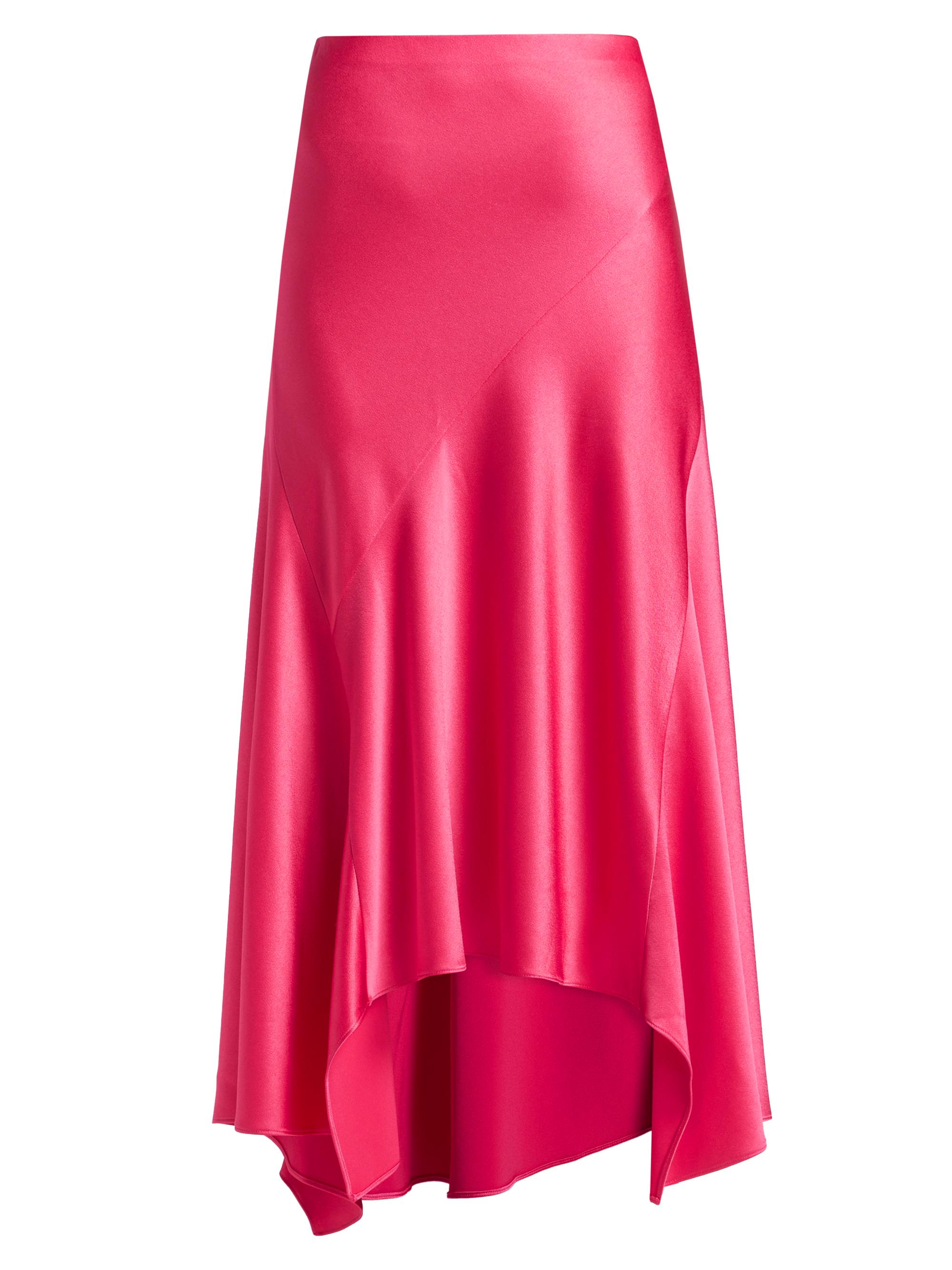 Alice + Olivia Women's Rosa Asymmetric Slip Skirt - Raspberry