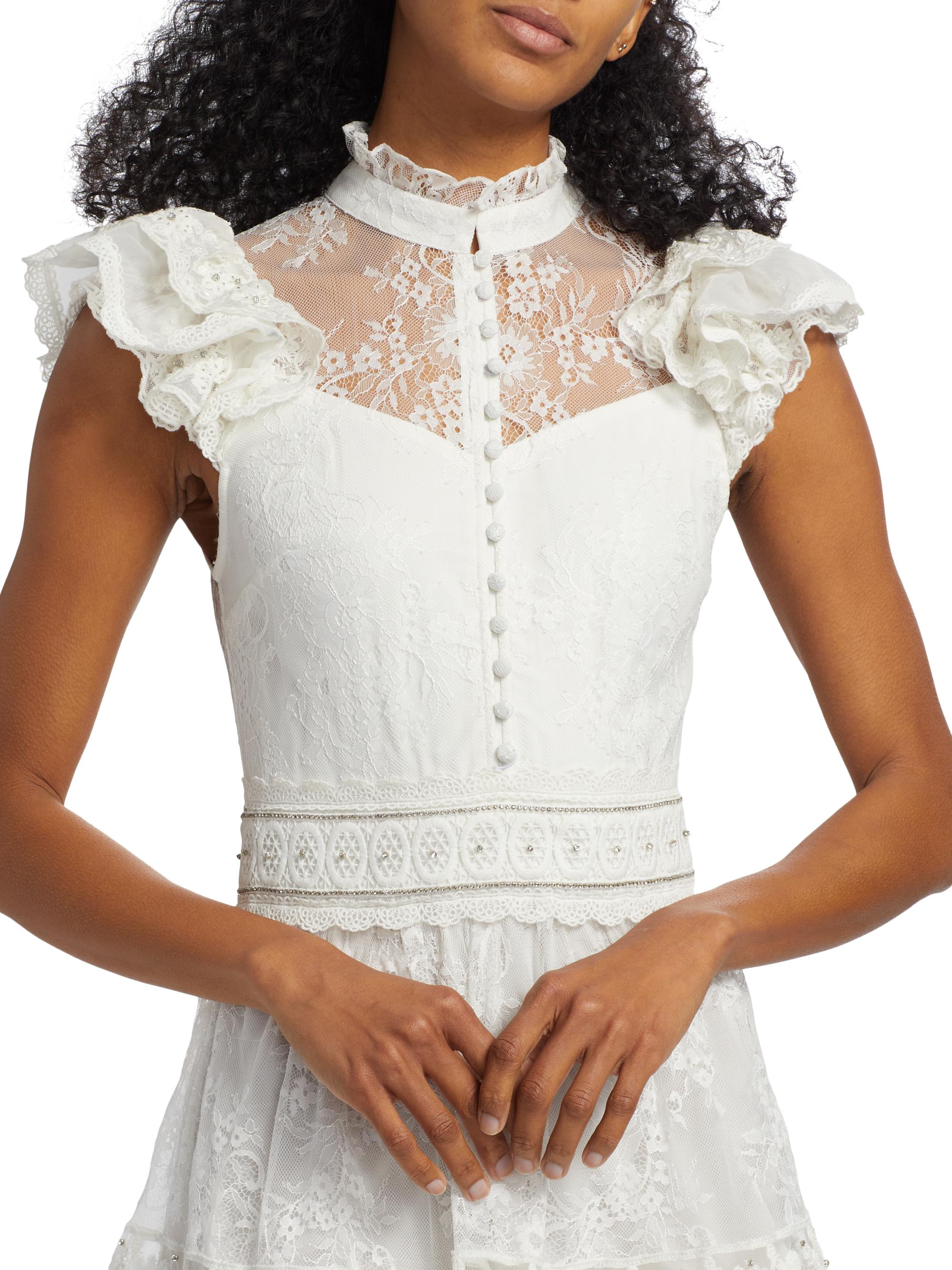 meeko embroidered ruffled sleeve shirt dress Mika Armhole Ruffle Long Sleeve Dress main image 0