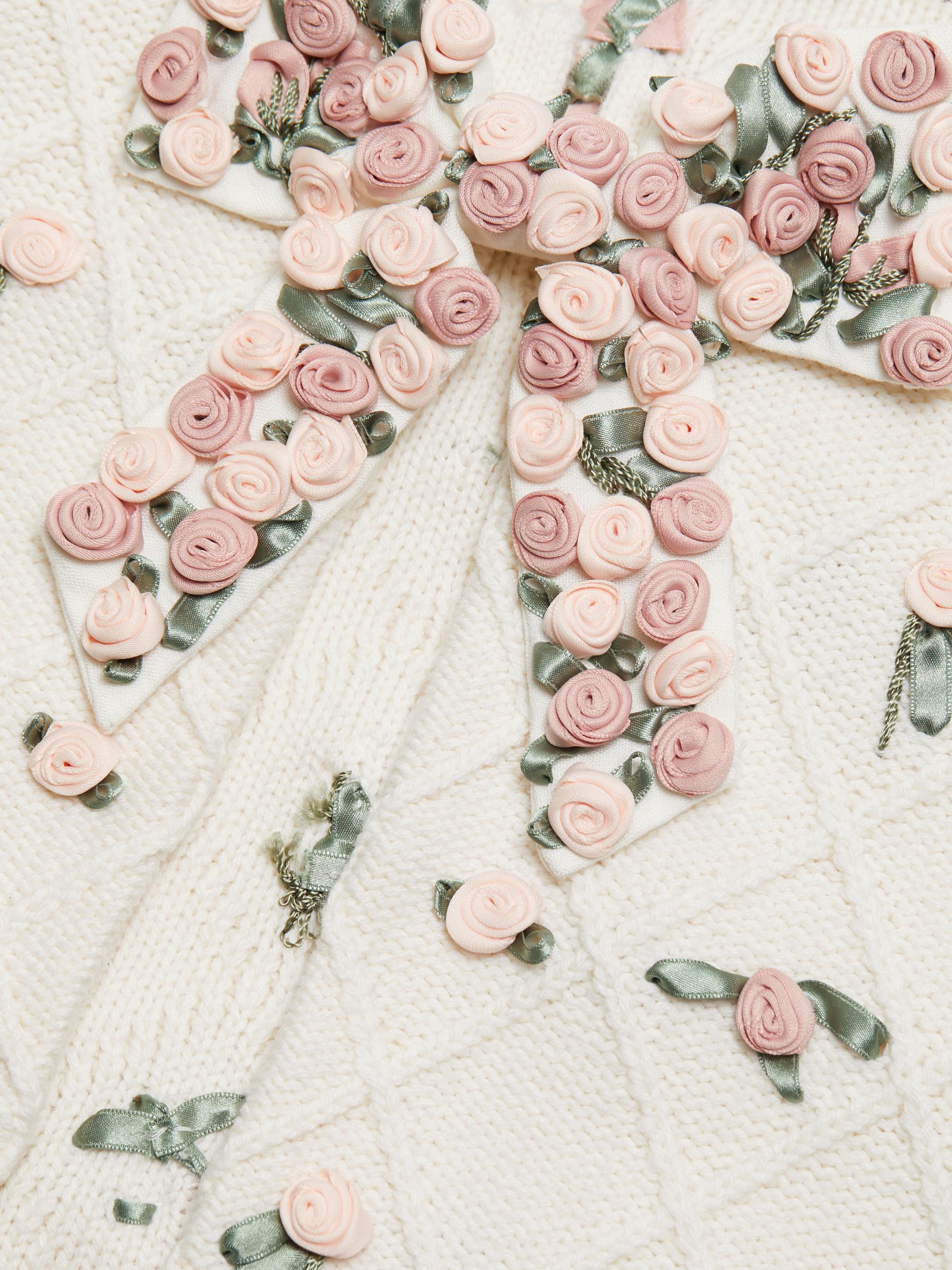 ALICE + OLIVIA Kitty Floral Puff-Sleeve Cardigan | Saks Fifth Avenue