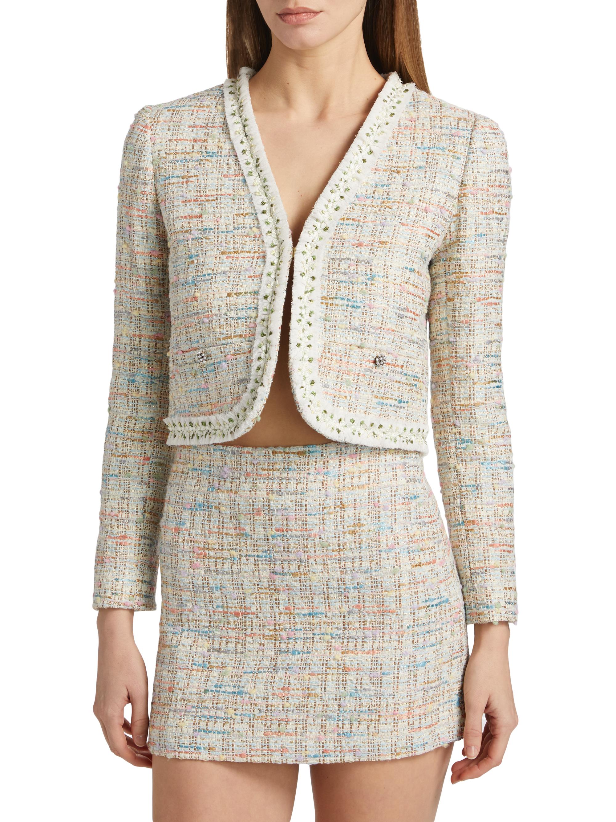 Alice + Olivia Peyton Tweed Cropped Jacket | Saks Fifth Avenue
