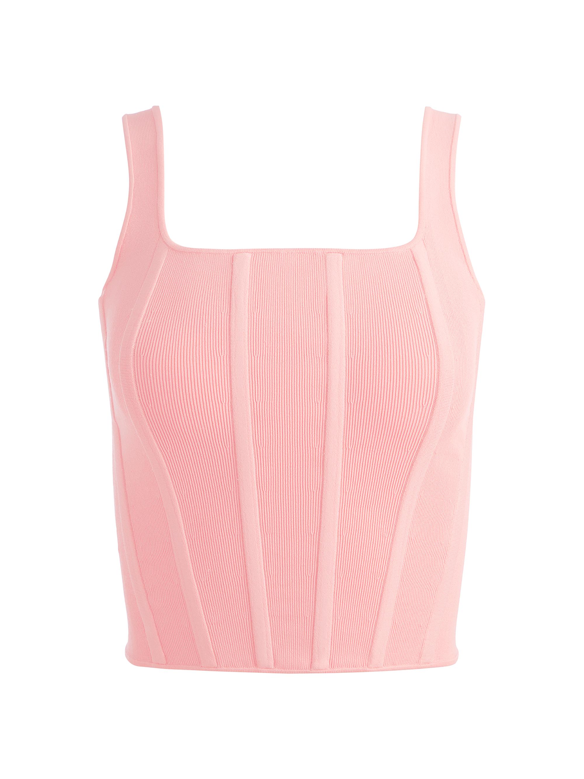 Alice + Olivia Women's Sariah Square Neck Corset Tank - Dusty Rose