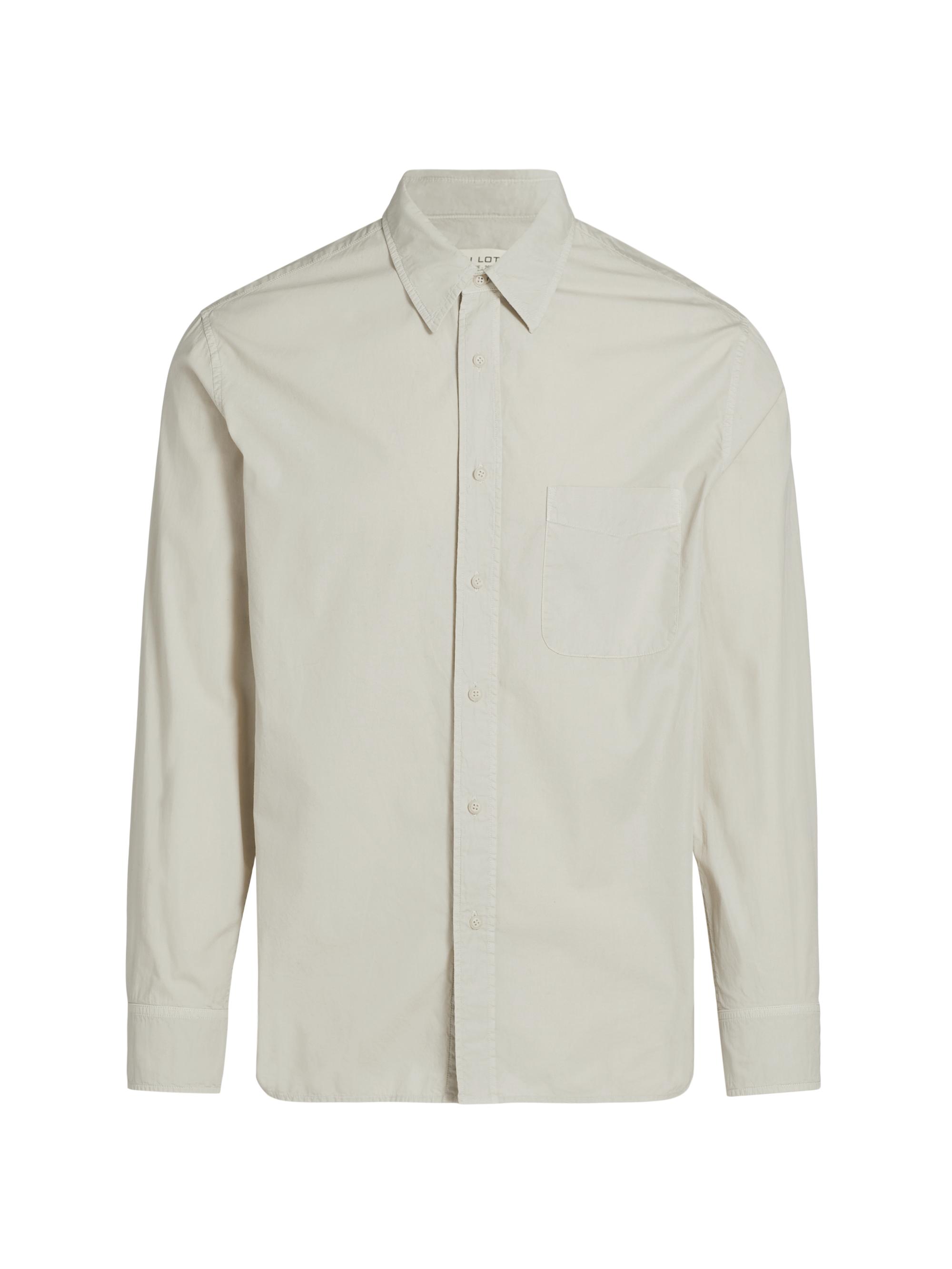 Nili Lotan Men's Finn Patch Pocket Cotton Shirt - Gesso