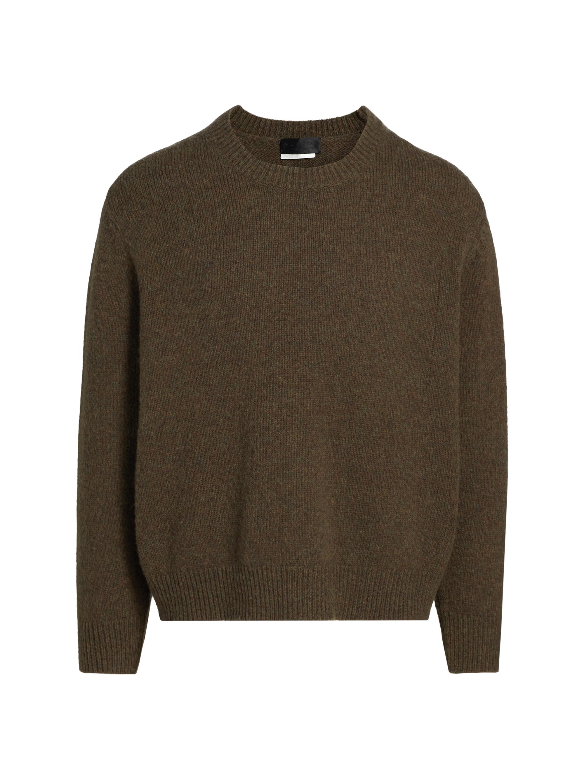 Nili Lotan Men's Ramone Merino Wool-Blend Sweater - Olive Melange
