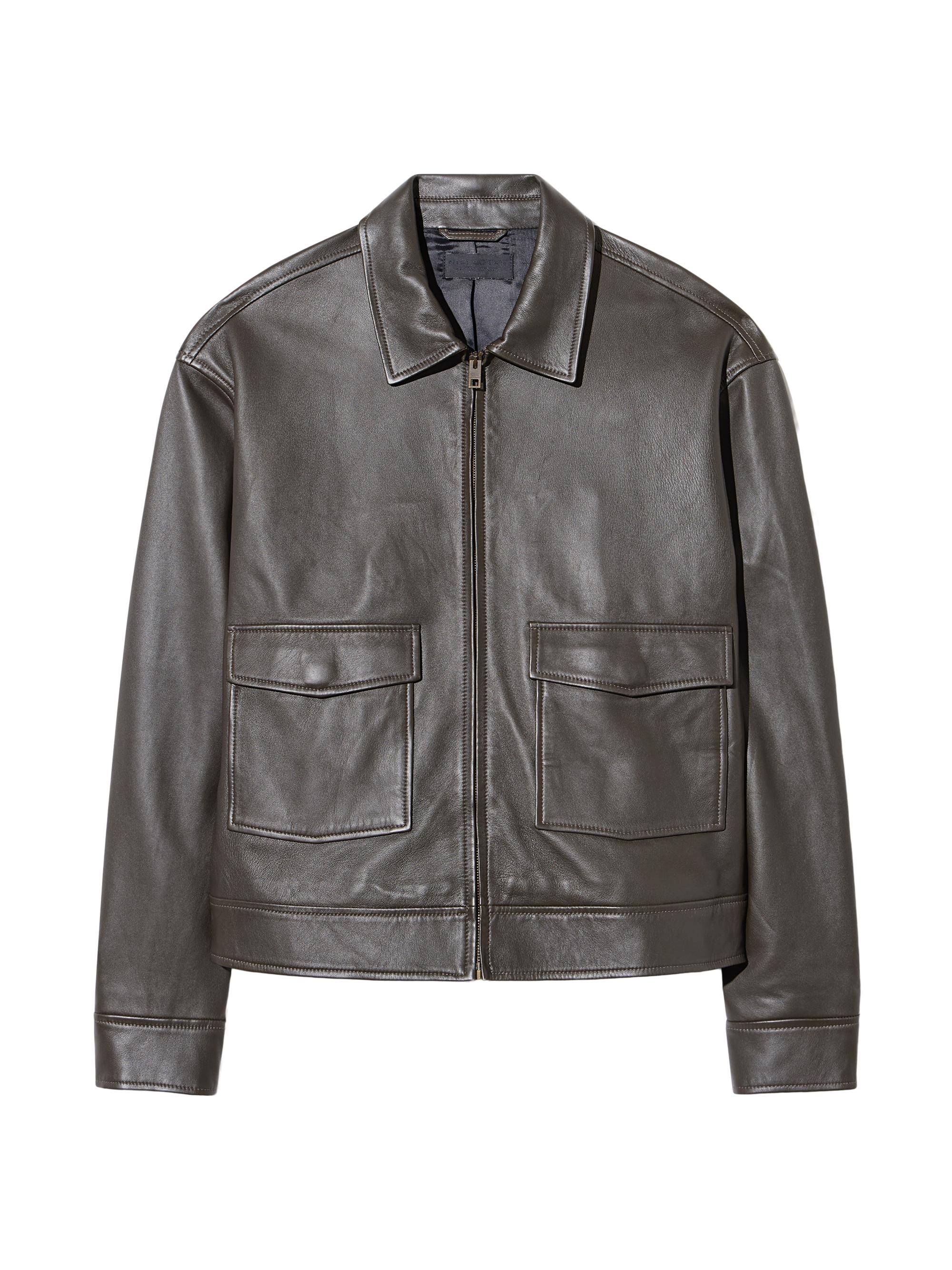 Nili Lotan Men's Majorca Leather Jacket - Dark Moss