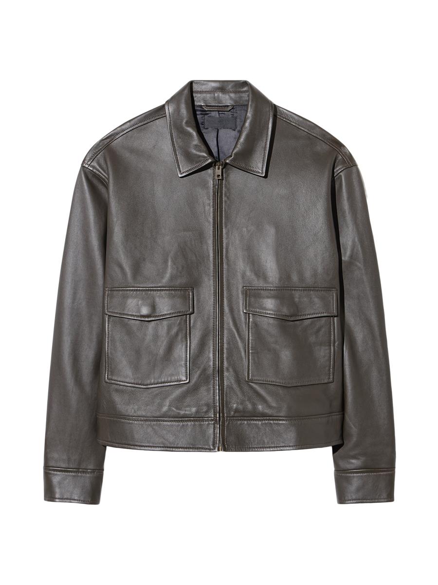 Nili Lotan Men's Majorca Leather Jacket In Gray
