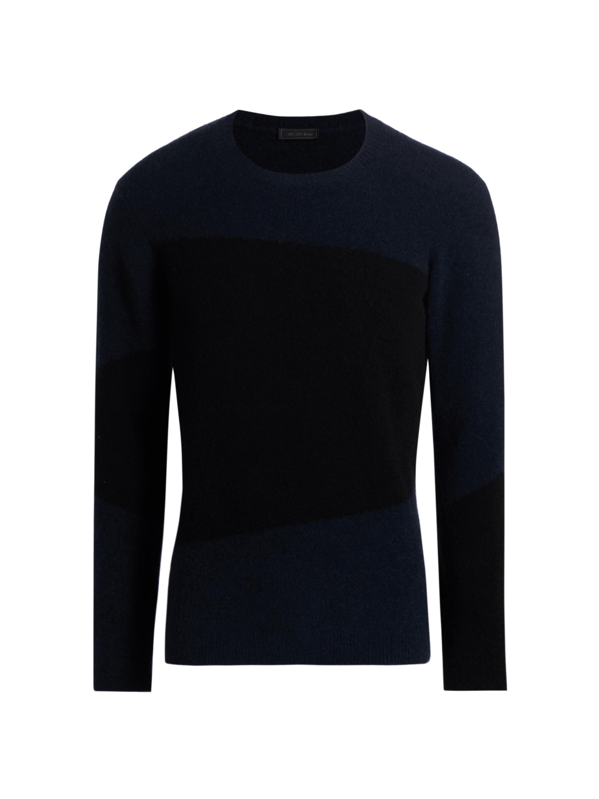 Saks Fifth Avenue Men's COLLECTION Geometric Colorblock Crewneck Sweater - Navy Black