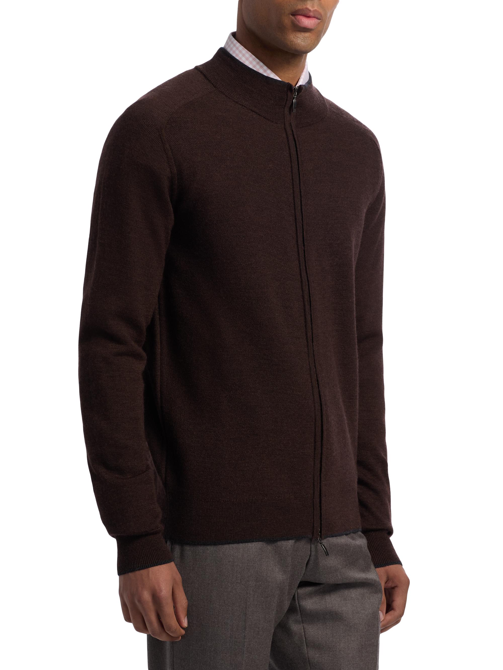 Saks Fifth Avenue Wool Mock Turtleneck Zip-Front Cardigan | Saks