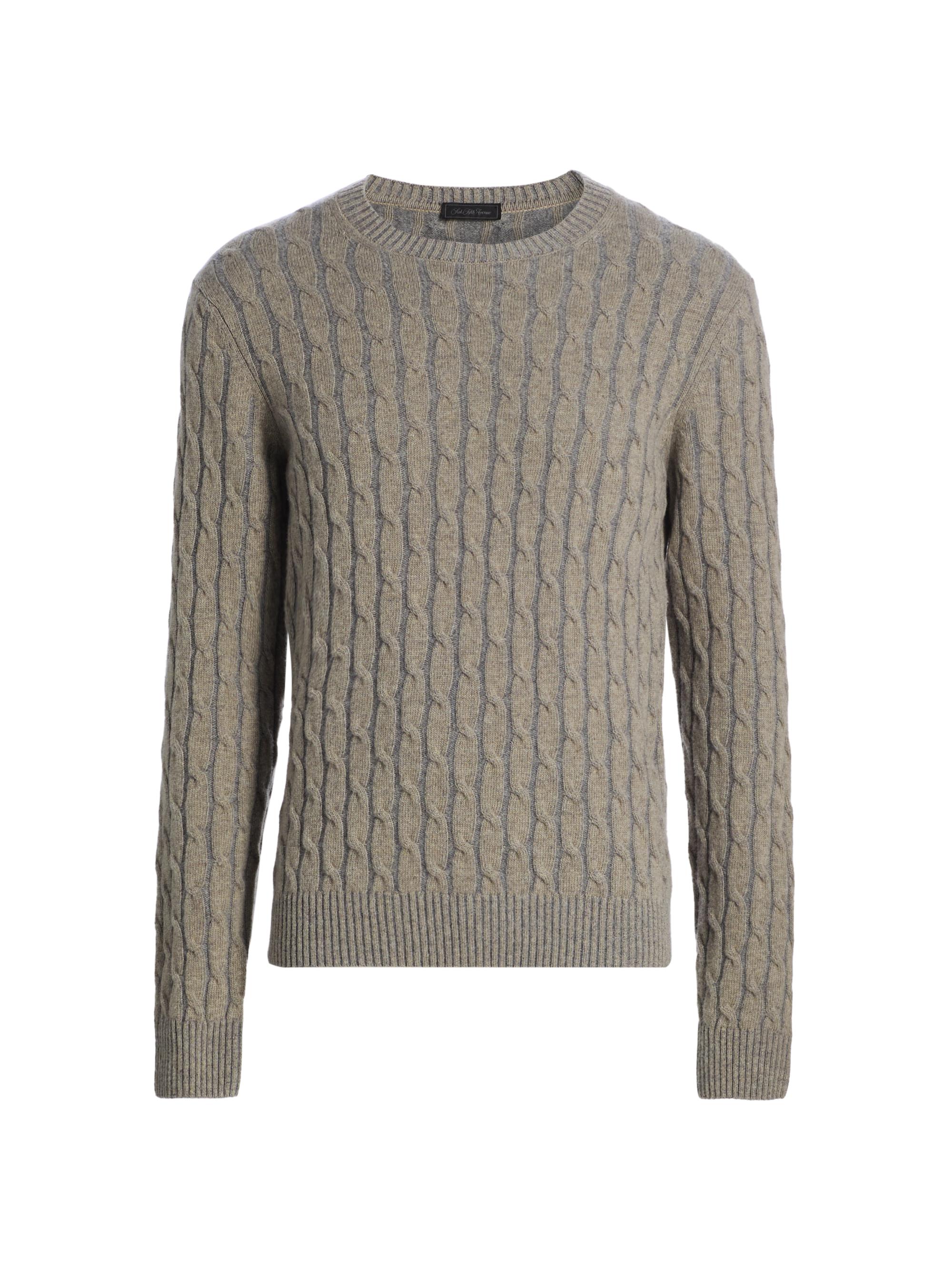 Saks Fifth Avenue Men's COLLECTION Vanise Cable Crewneck Sweater - Taupe