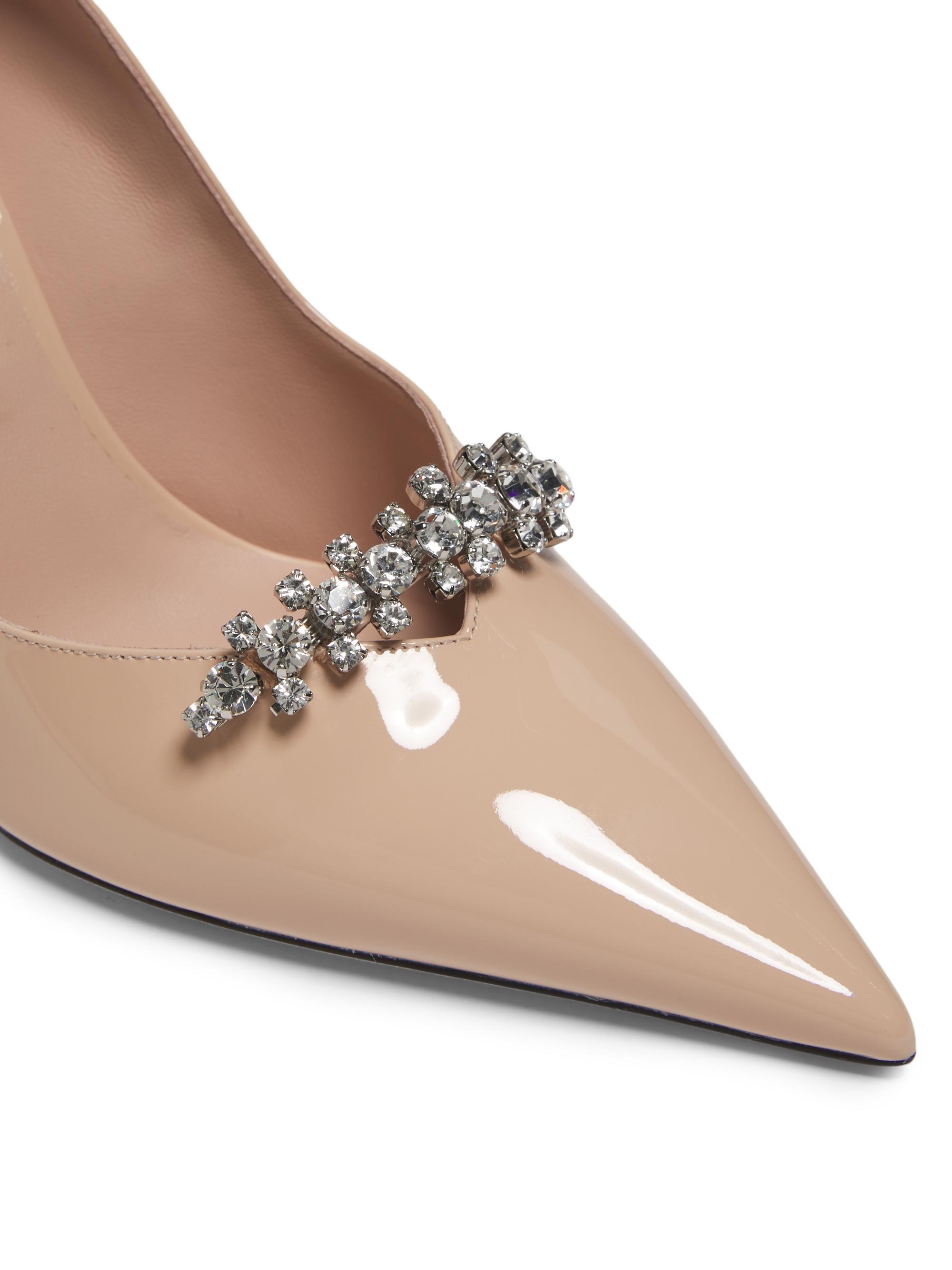 Belinda 90MM Embellished Patent Leather Pumps