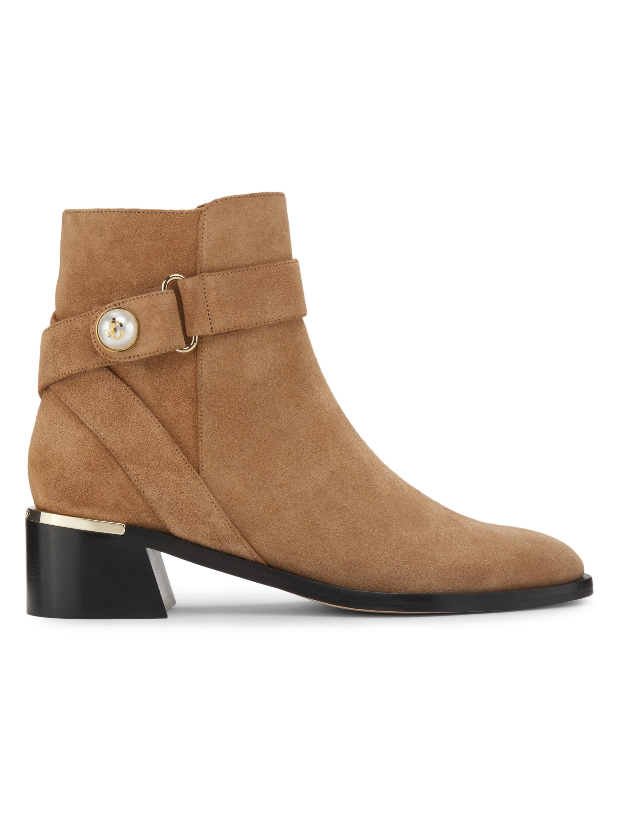 Jimmy Choo Women's Noor 45MM Velvet Suede Ankle Boots - Toffee