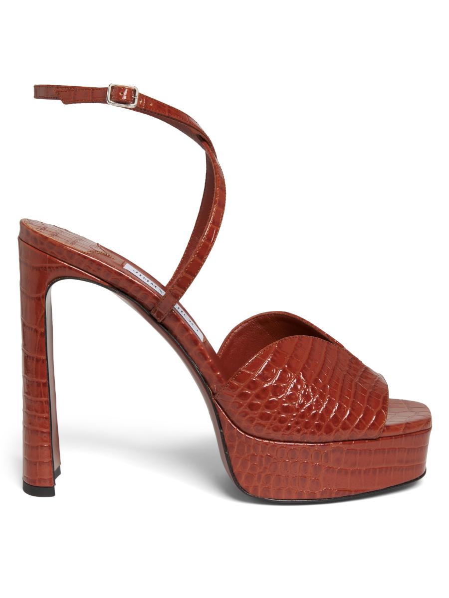 Jimmy Choo Karli 125MM Croc-Embossed Leather Platform