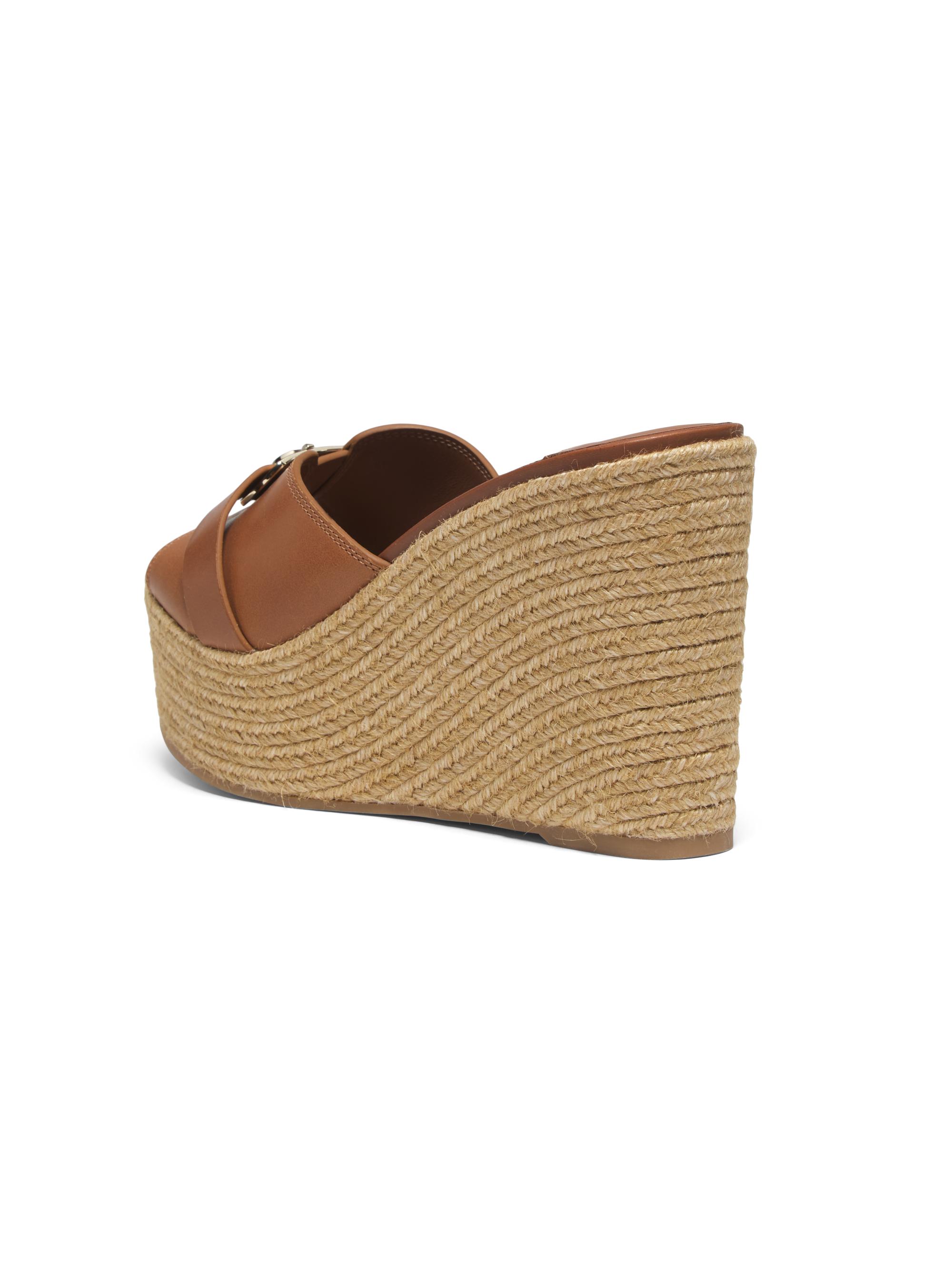 Jimmy Choo Leda 100MM Leather Wedge Sandals | Saks Fifth Avenue