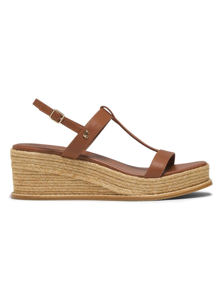 70%オフセールJIMMY CHOO PERLA70 WEDGE SANDAL Black Palm Laser Cut Cork on Suede Wedges | Perla 70